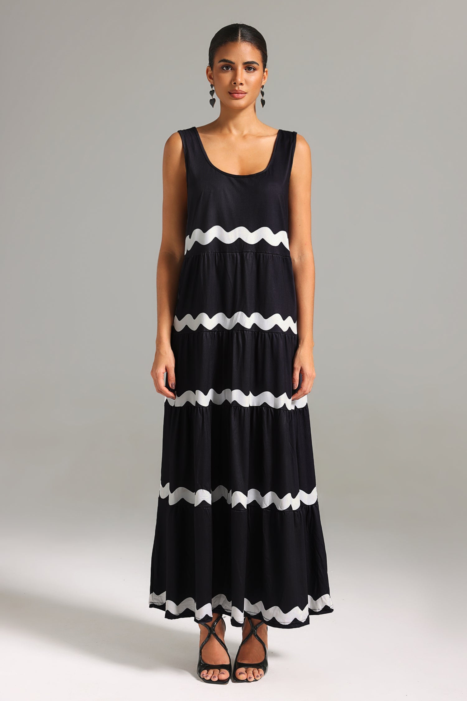 Kavaza Women's Sleeveless Striped Maxi Dress - Summer Beach Vacation, Casual Outing, Party Wear