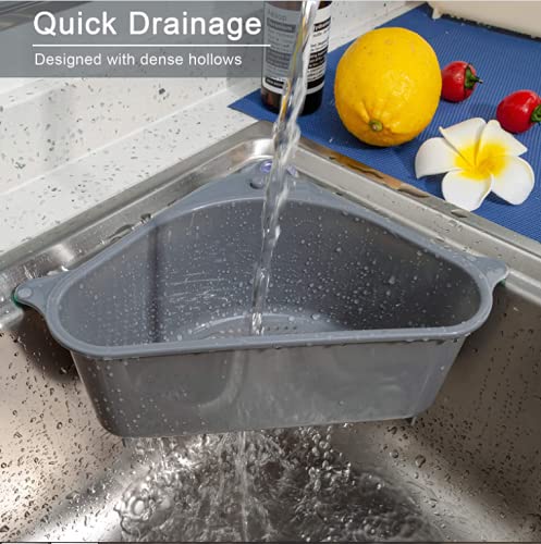 LADILA Kitchen Sink Organizer - Stainless Steel Drain Basket, Dish Rack & Storage Shelf for Sponge, Soap, Fruits & Vegetables | Space-Saving Sink Accessory for Organized Kitchen Cleaning & Drainage