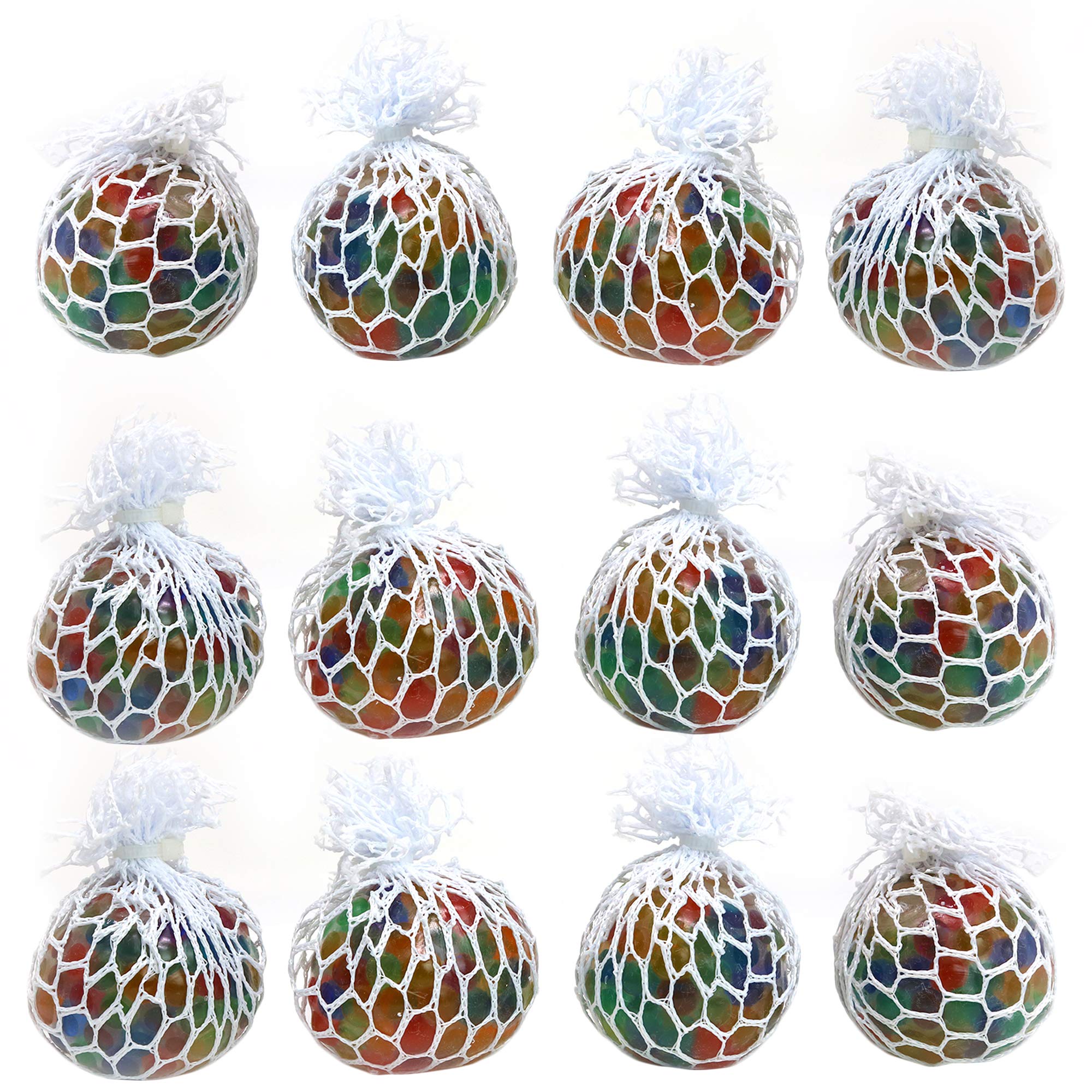 Big Mo's Toys Mesh Stress Balls - Squishy Fidget Toys for Anxiety Relief & Sensory Play - 12 Pack Party Favors for Kids & Adults - Perfect for Classroom, Office & Travel Stress Relief