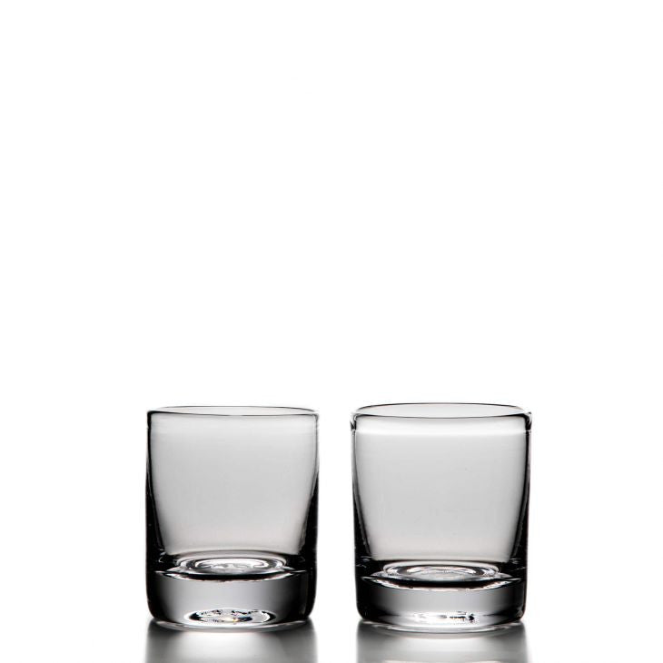 Simon Pearce Ascutney Double Old Fashioned Whiskey Glasses - Set of 2 Crystal Barware for Bourbon, Scotch & Cocktails - Perfect for Home Bars, Gifts & Entertaining