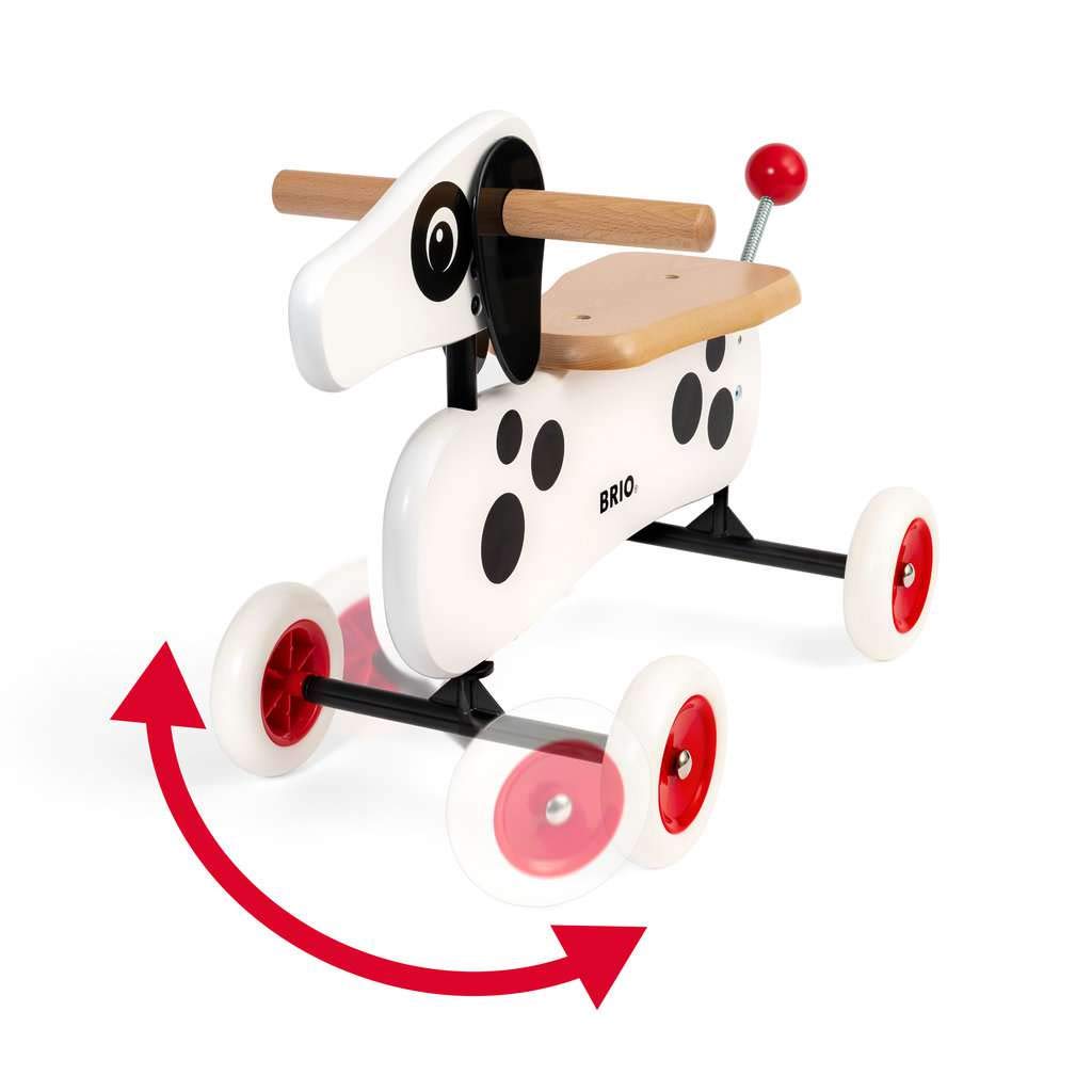 BRIO 30281 Wooden Dachshund Sausage Dog Ride-On Toddler Toy for Kids 12 Months+ | Push & Pull Learning Toy for Early Development | Perfect for Indoor Playrooms & Outdoor Backyards