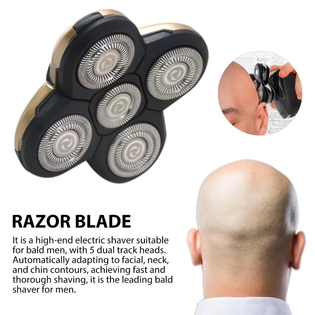 2024 Upgraded 5D Electric Razor Replacement Heads - 5 Shaving Blades for Men's Electric Shavers Kit - Smooth Shaving for Face, Neck & Body Grooming