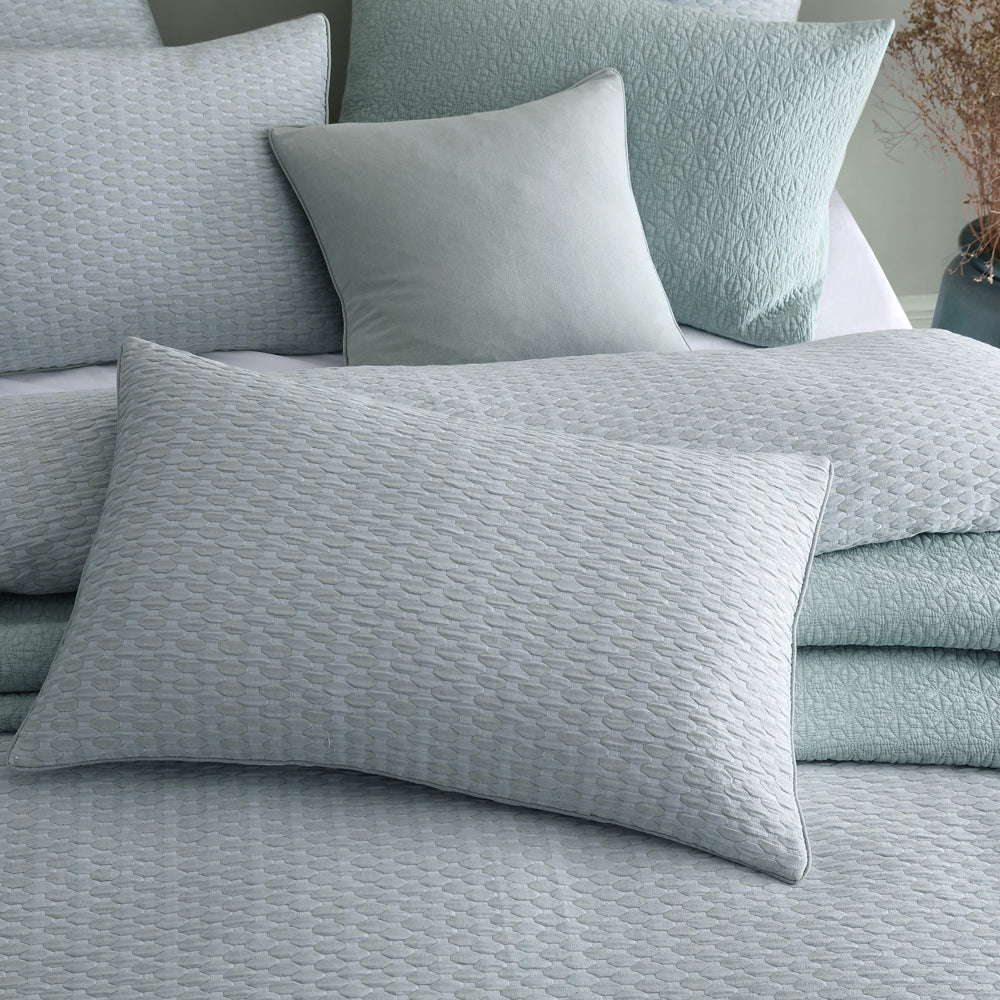 Frankie Sage Quilt Cover Set - King Size Bedding with Soft Cotton Fabric for Luxurious Comfort | Perfect for Master Bedroom, Guest Room & Hotel Decor