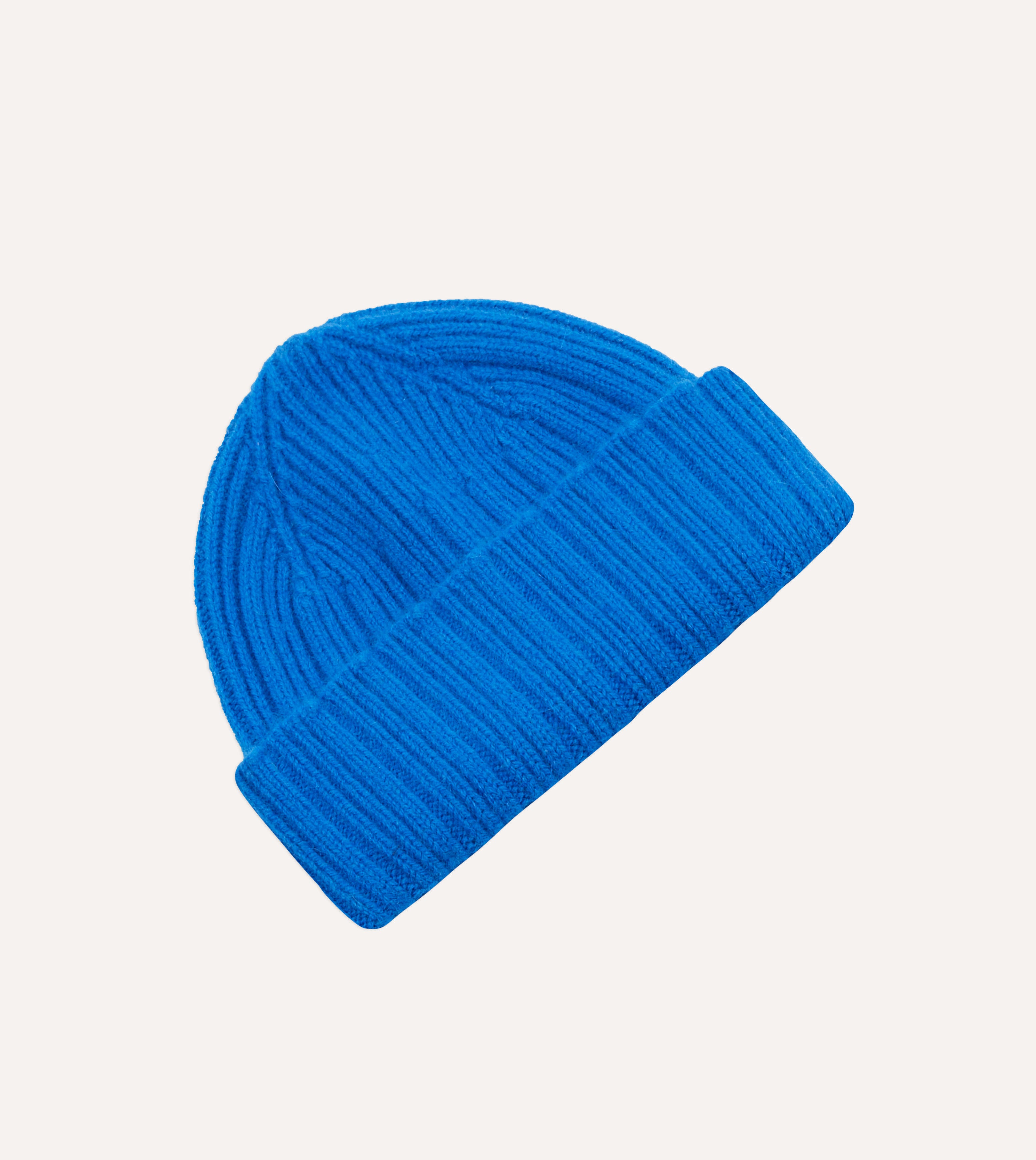 Blue Angora Lambswool Ribbed Knit Cap - Soft Winter Beanie for Women & Men - Cozy Cold Weather Accessory for Skiing, Hiking and Outdoor Activities