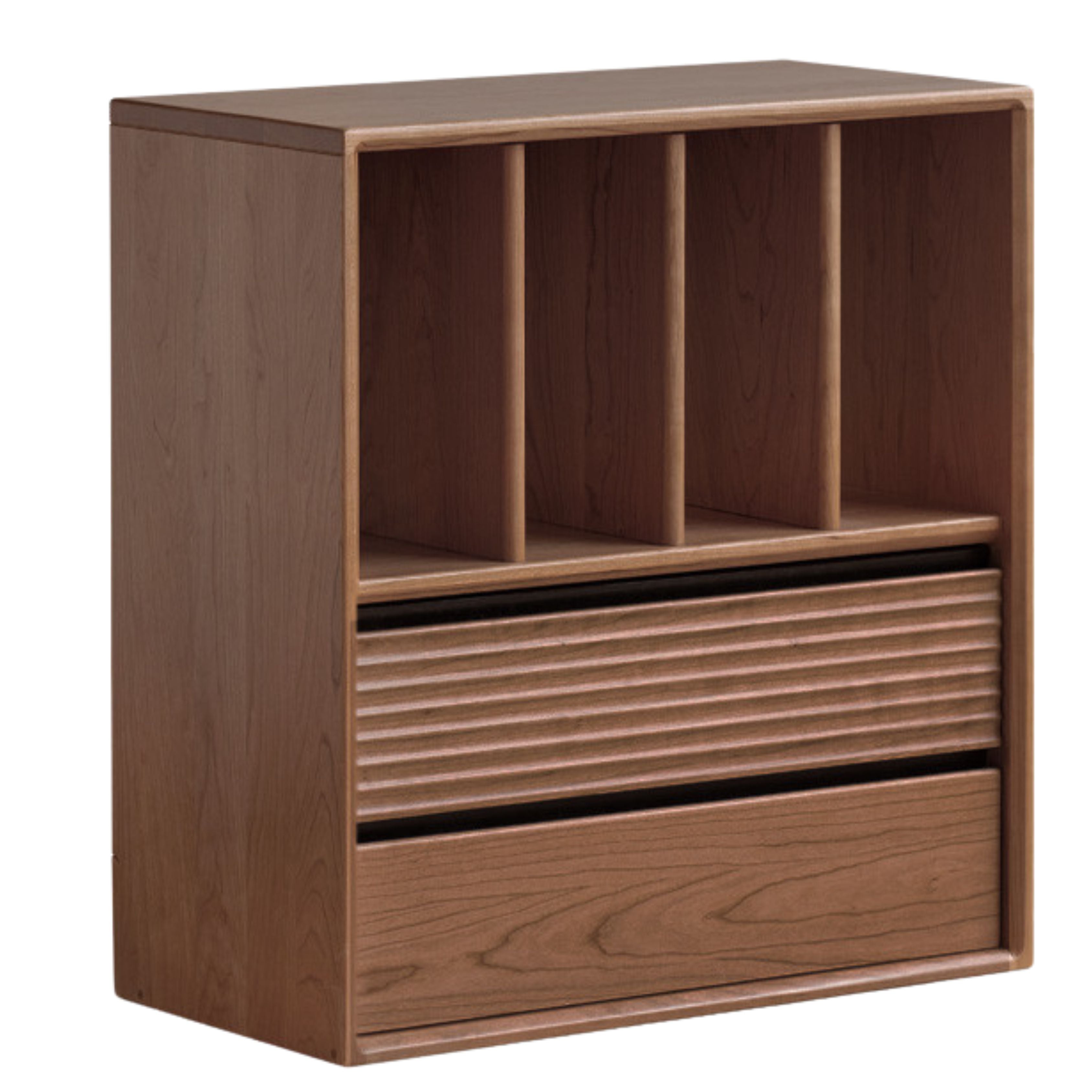 Premium Solid Oak & Black Walnut Modular Bookcase - Modern Luxury Wooden Bookshelf for Home Office, Living Room, and Library Organization