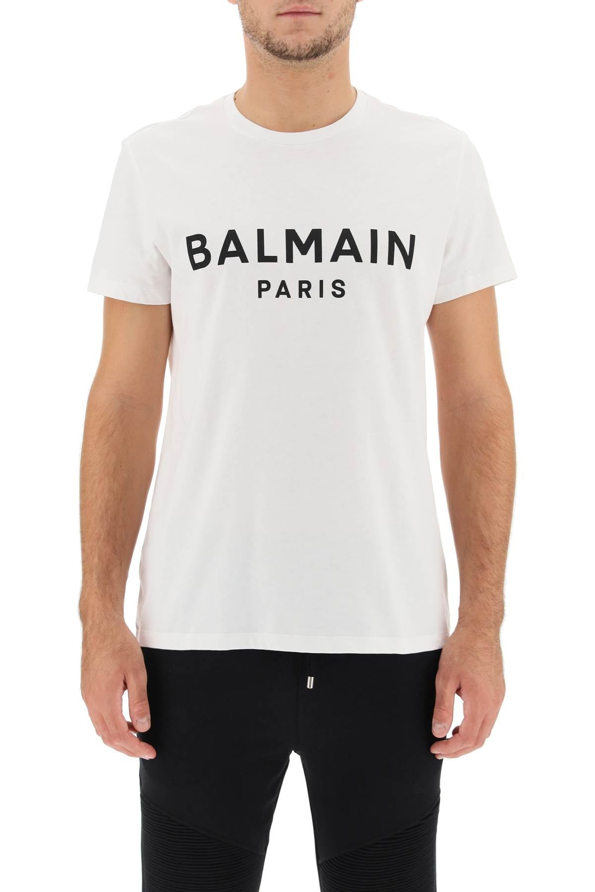 Balmain Logo T-Shirt for Men - Luxury Cotton Crewneck Tee with Embroidered Logo | Perfect for Casual Wear, Street Style & Everyday Outfits