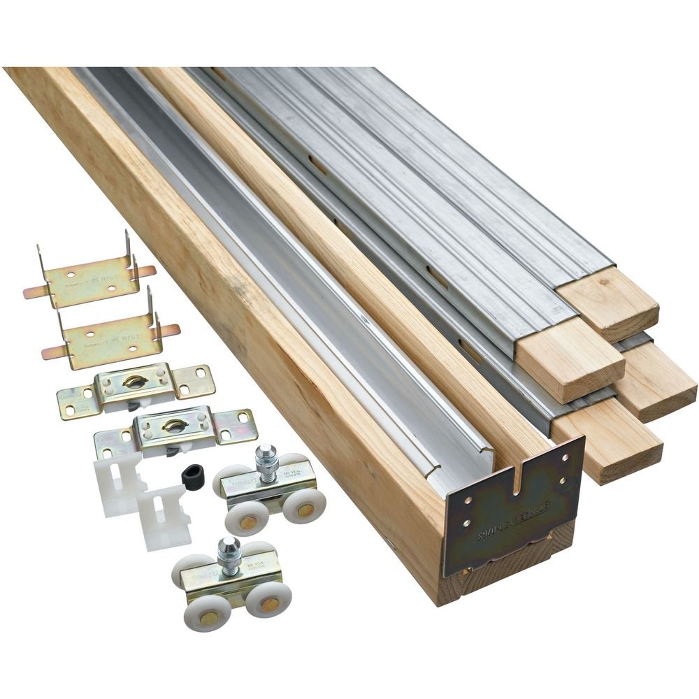 National Hardware N186-858 882 Aluminum Pocket Door Hardware Kit - Smooth Sliding Barn Door Track System for Bedroom, Closet & Bathroom Renovation