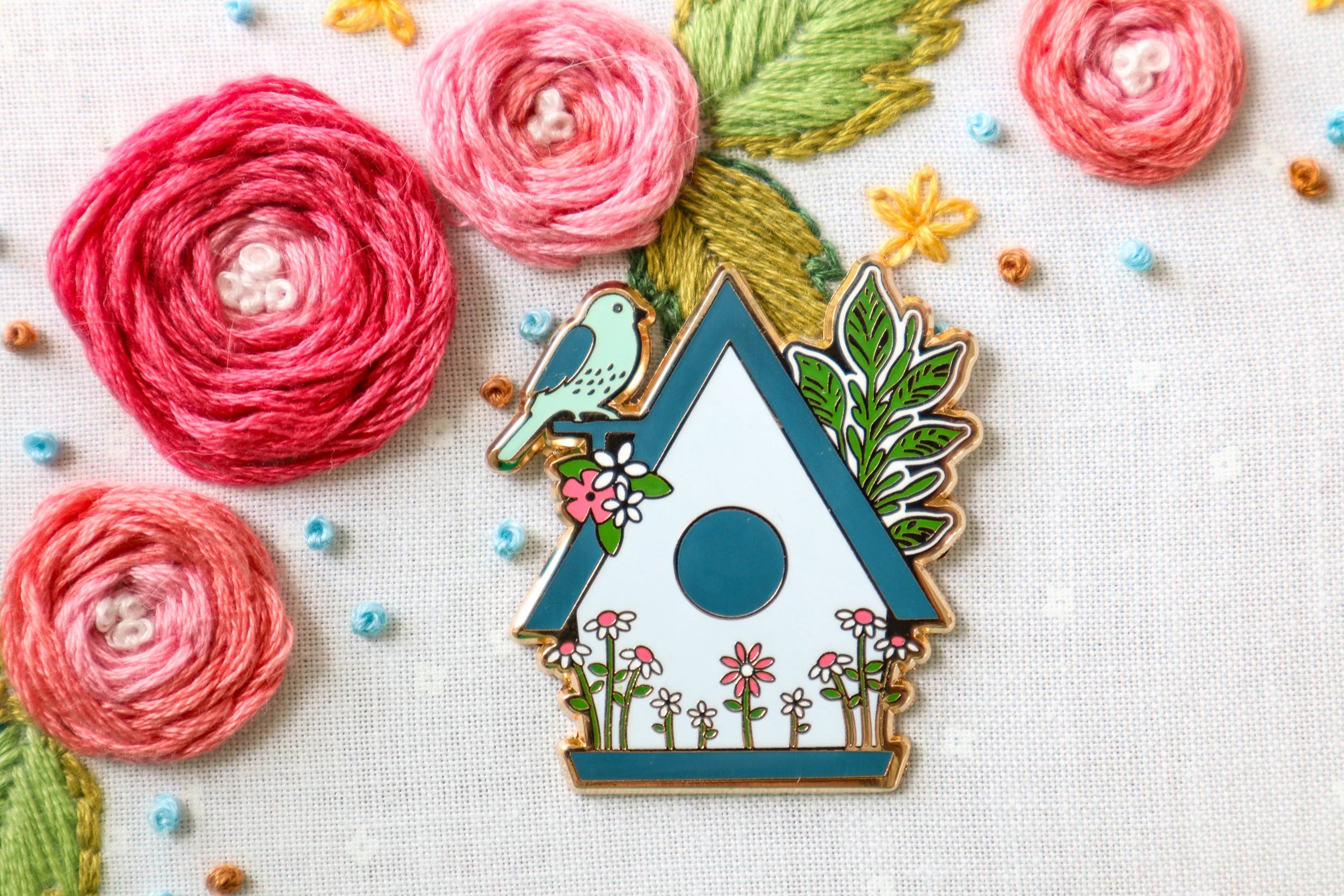 Flamingo Toes Needle Minder - MELODY LANE BIRDHOUSE Magnetic Pin Cushion for Sewing & Embroidery | Perfect for Quilting, Cross Stitch & Craft Projects