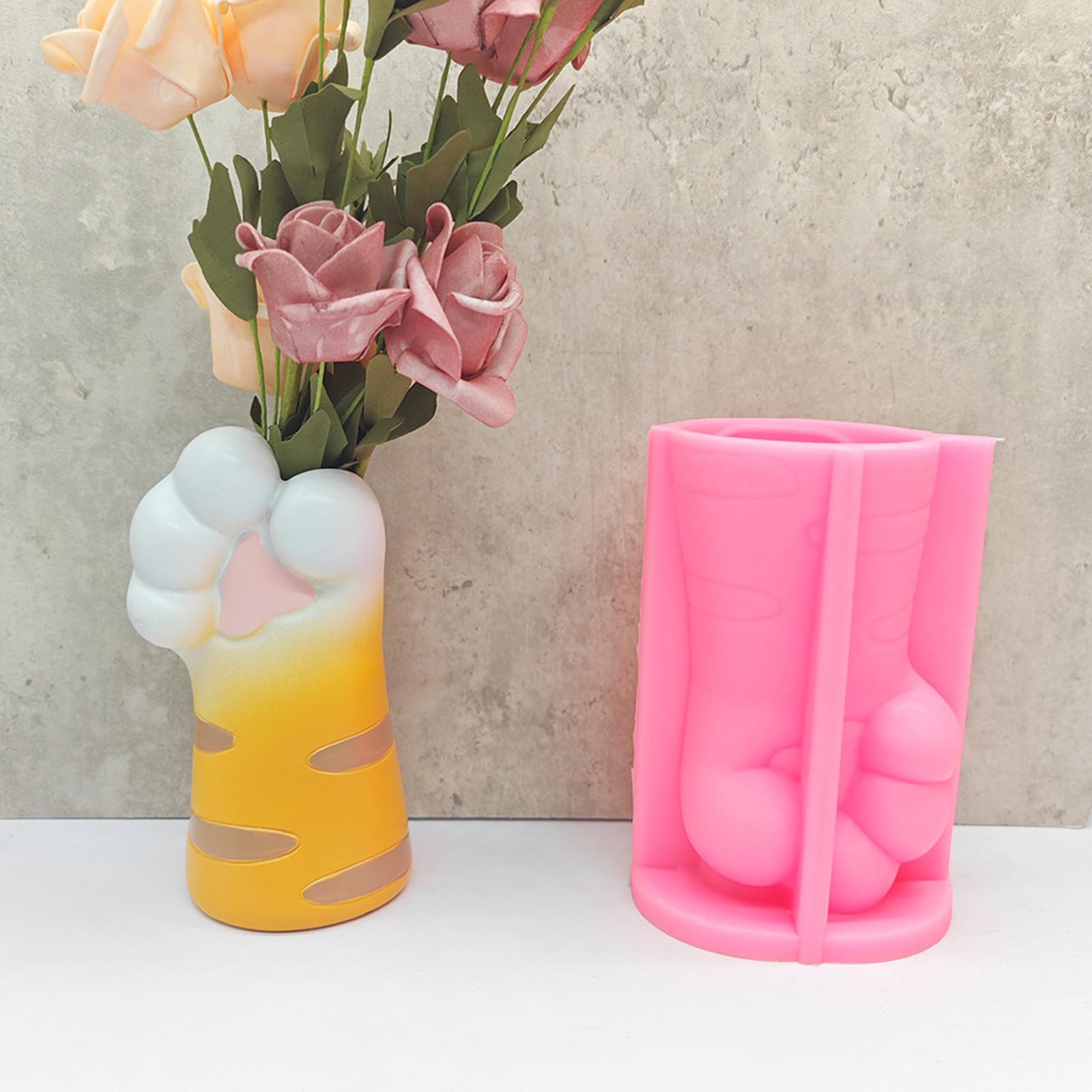 Cute Cat Claw Vase Silicone Mold - DIY Cement Flower Pot Mold for Succulents, Plaster Crafts & Pen Holders - Perfect for Home Decor, Garden Planters & Creative Clay Projects