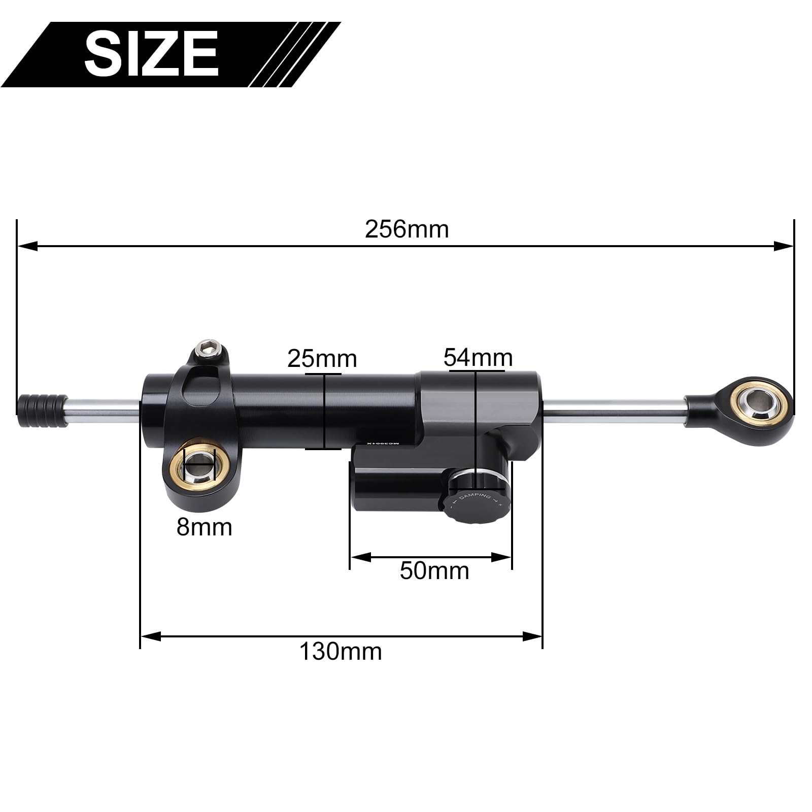 KIMISS Universal Motorcycle Steering Damper Stabilizer - Aluminum Linear Reversed Safety Control with Mounting Bracket | for Harley, Honda, Yamaha & More | Improves Handling on Rough Roads & High-Speed Riding