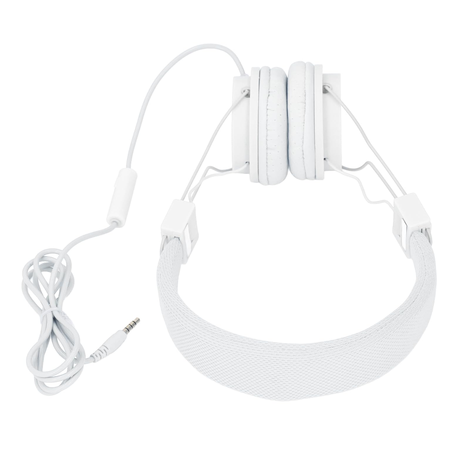 Fabater Wired Stereo Headphones with Microphone - Enhanced Surround Sound, Adjustable Headband for PC, Laptop, Gaming & Music - Comfortable Over-Ear Design (White) - Perfect for Work, Study, Online Classes & Entertainment
