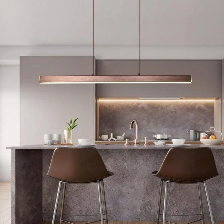 Modern Rectangular Metal Pendant Light for Dining Room - Sleek Hanging Chandelier for Kitchen Island, Breakfast Nook & Contemporary Home Decor