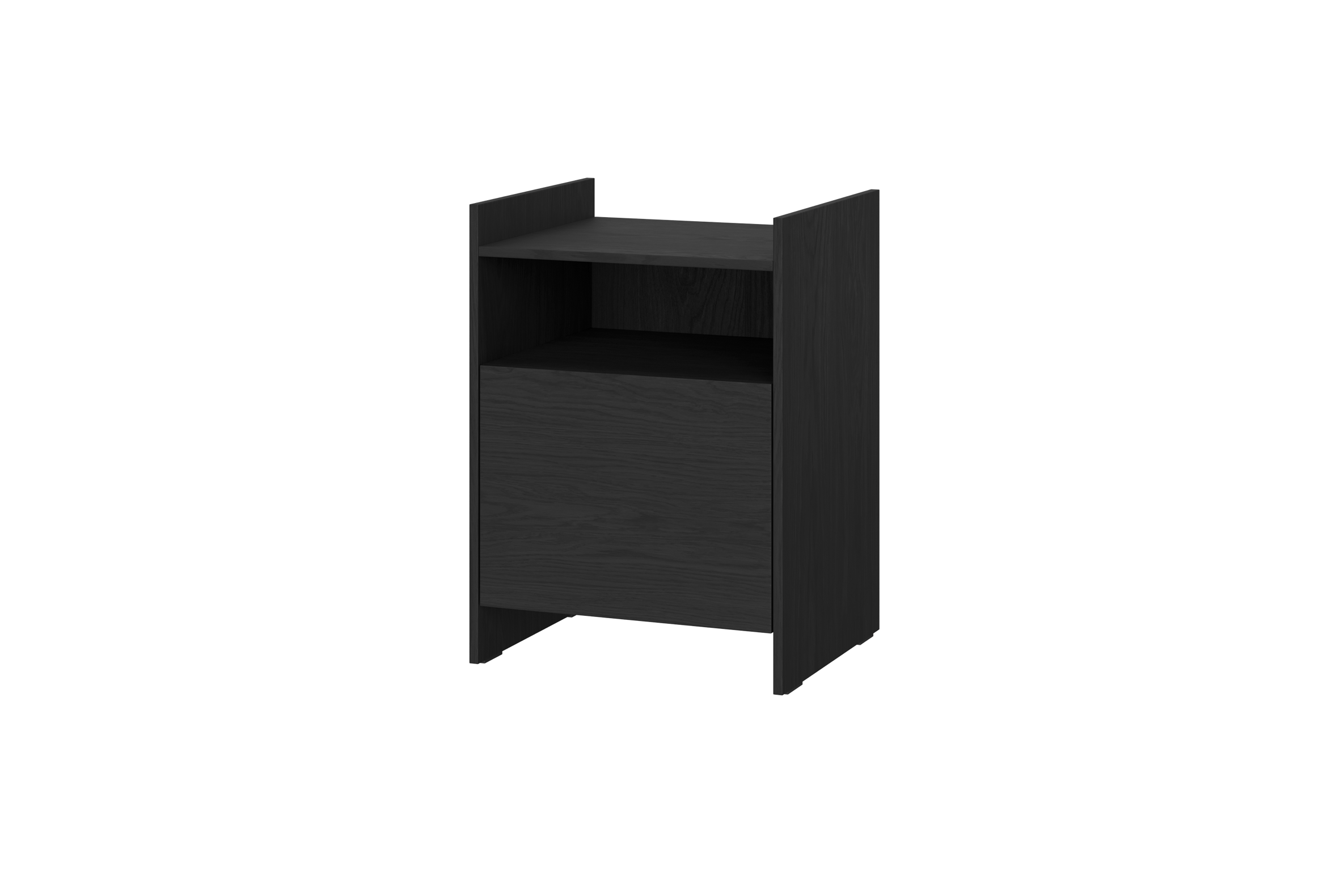 Modern Nightstand with Storage - Wooden Bedside Table for Bedroom, Living Room & Office - Compact End Table with Drawer & Shelf for Small Spaces