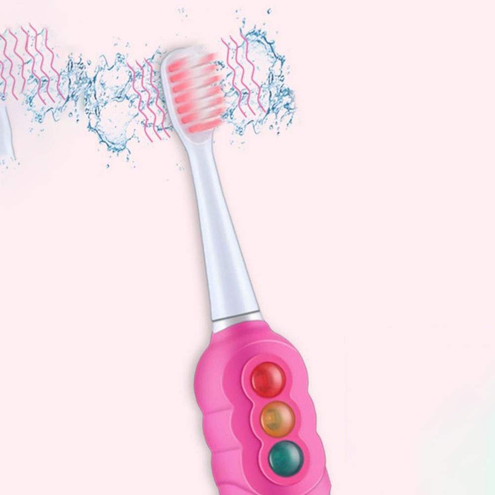 Kids Electric Toothbrush with Soft Bristles - 2-Minute Smart Timer, IPX7 Waterproof, Battery-Powered Oral Care for Girls & Boys Ages 3-12 (Blue) - Perfect for Daily Brushing Routine & Travel Use