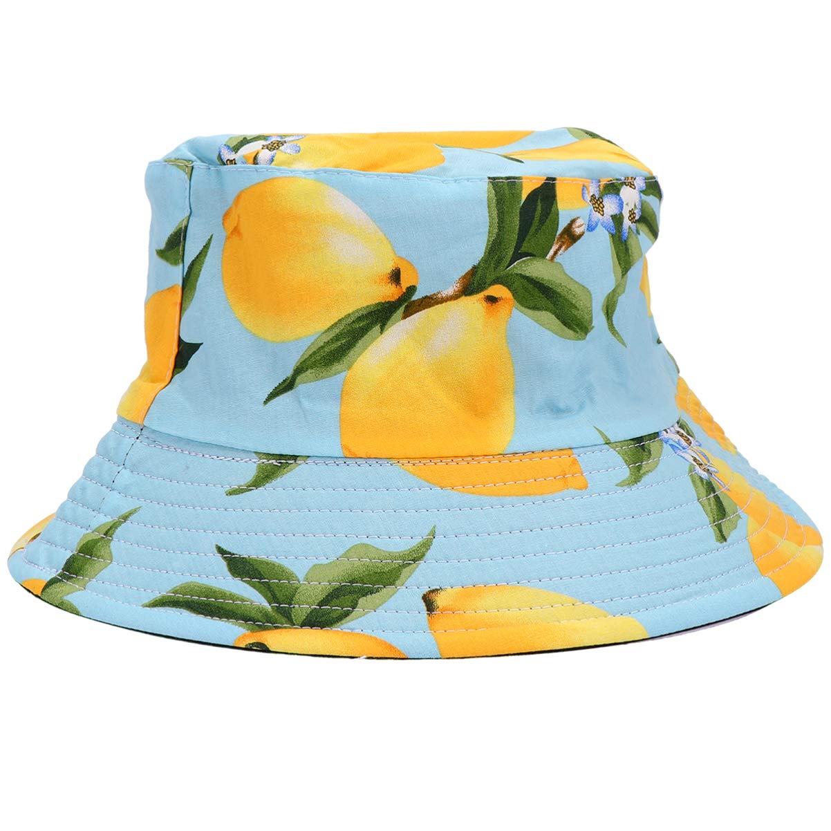 TENDYCOCO Lemon Print Bucket Hat - Unisex Fisherman Sun Hat with Wide Brim for Men & Women | Perfect for Beach, Outdoor, Summer Vacation & Fashion Accessories