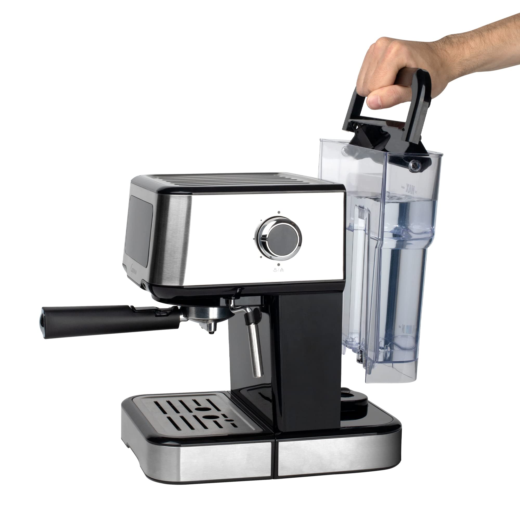 Capresso Café TS Touchscreen Espresso Machine - 50oz Silver Coffee Maker for Home & Office | Perfect for Espresso, Latte & Cappuccino Lovers