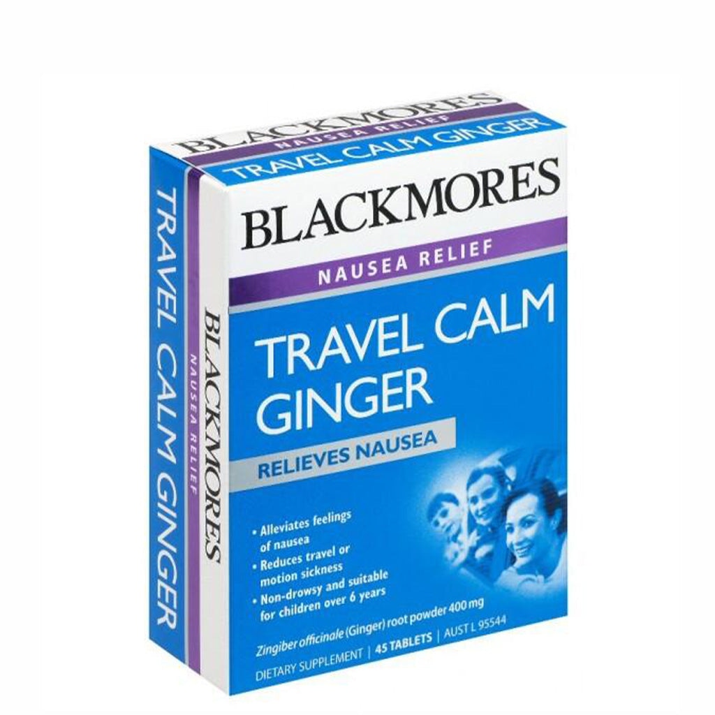 Blackmores Travel Calm Ginger - Natural Motion Sickness Relief for Adults & Kids - Perfect for Road Trips, Flights & Cruises