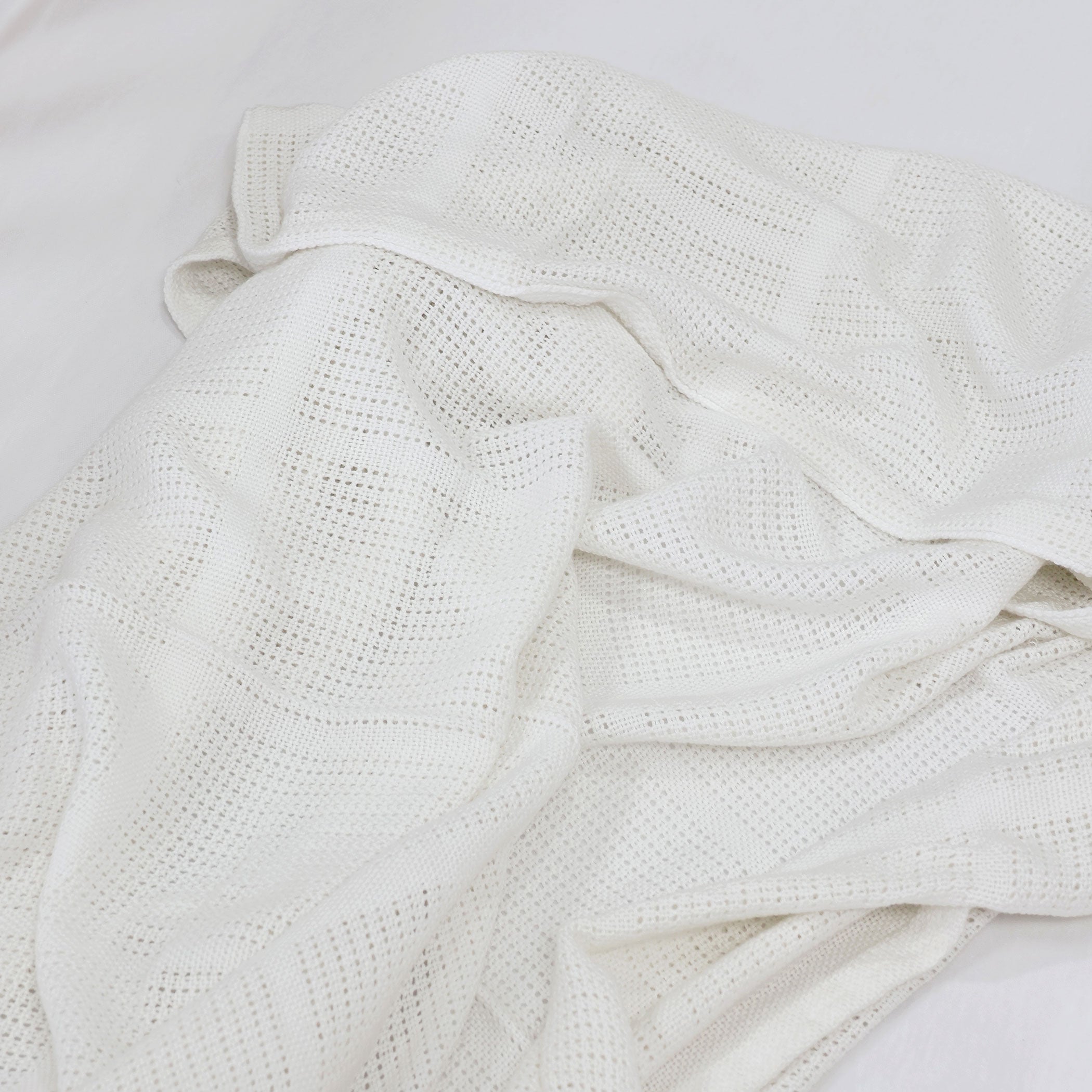 Soft Bamboo White Cellular Baby Blanket - Breathable & Hypoallergenic for Nursery, Stroller, and Crib - Perfect for Newborns & Infants