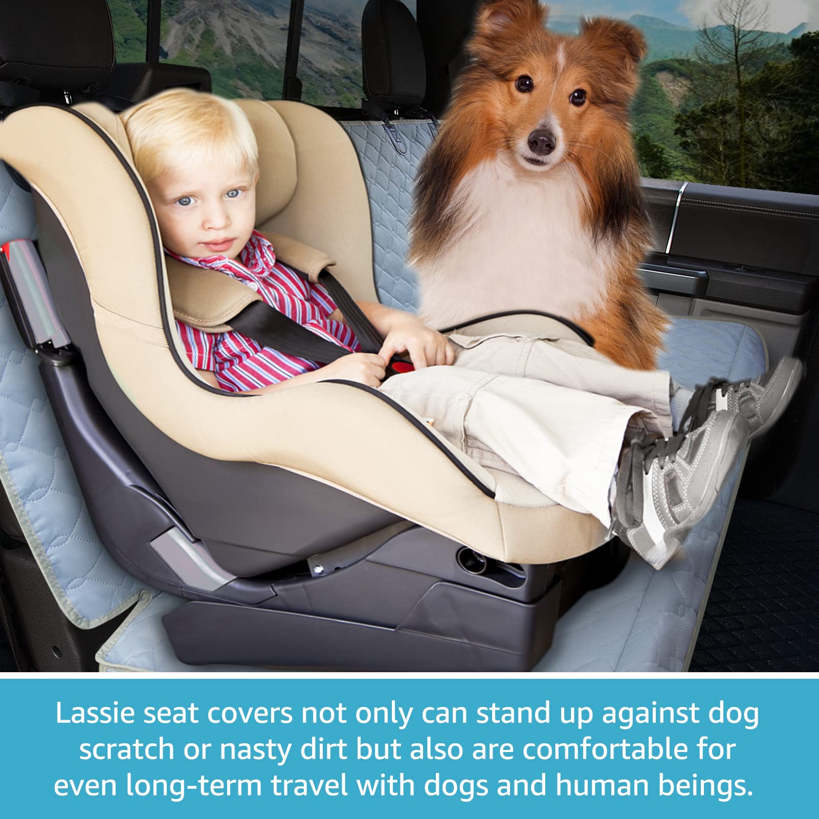 Lassie XL Waterproof Dog Car Seat Cover for Back Seat (60