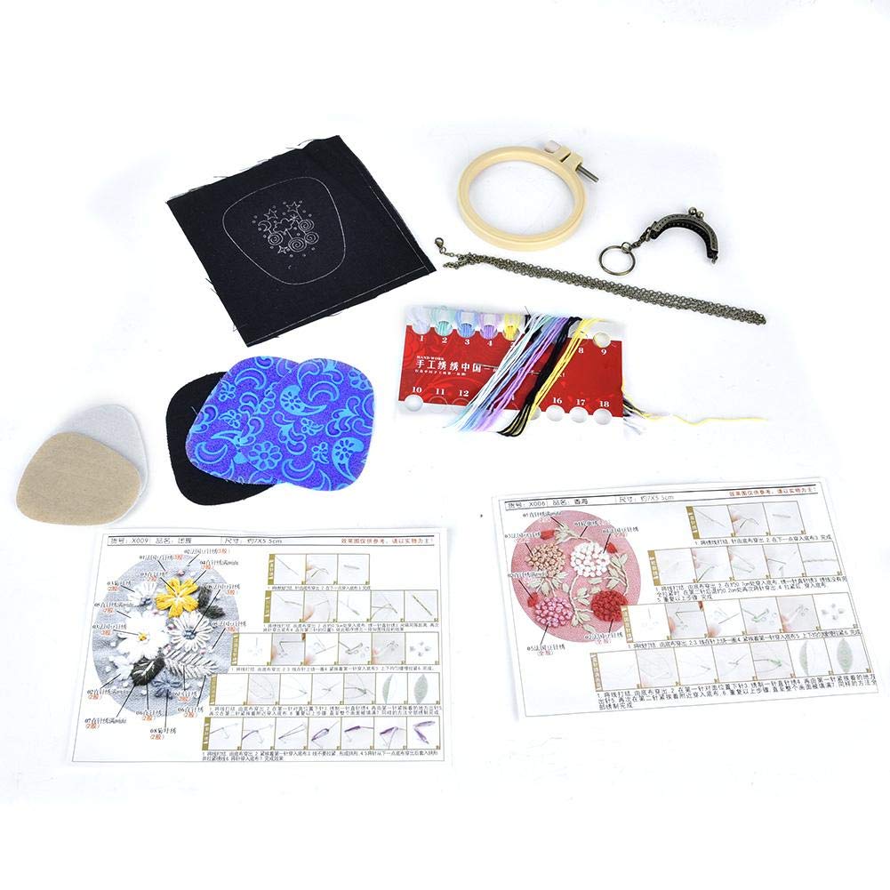 DIY Embroidery Bag Making Kit with 2 Cotton Fabrics, 4 Cloth Bags, Key Chains & Purse Frames - Handmade Craft Gift for Women (Type B) | Perfect for DIY Projects, Sewing Classes & Unique Handmade Gifts