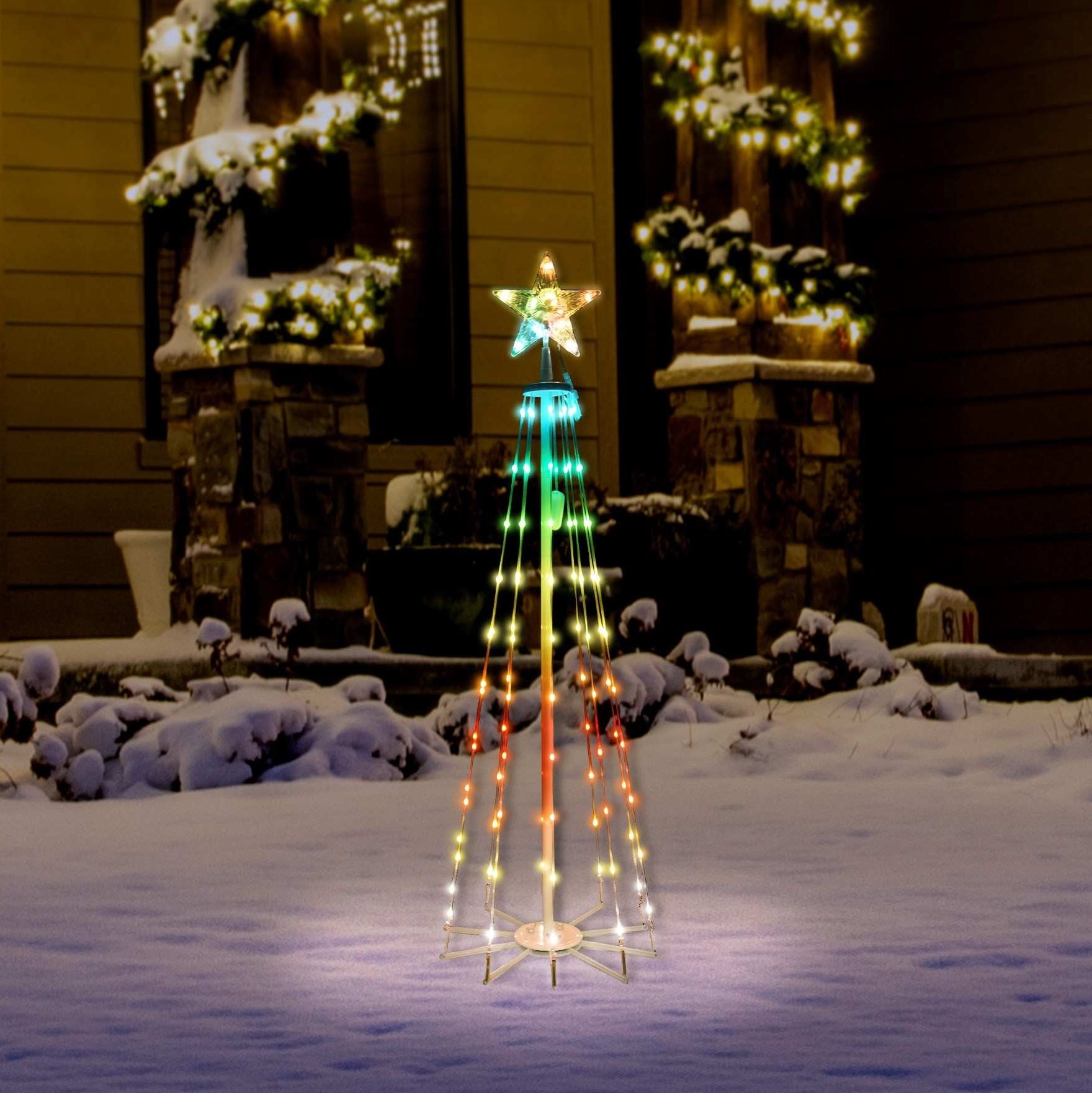 4ft RGB LED Dancing Tree with Remote Control - Indoor/Outdoor Holiday & Party Decoration for Christmas, Halloween, and Events