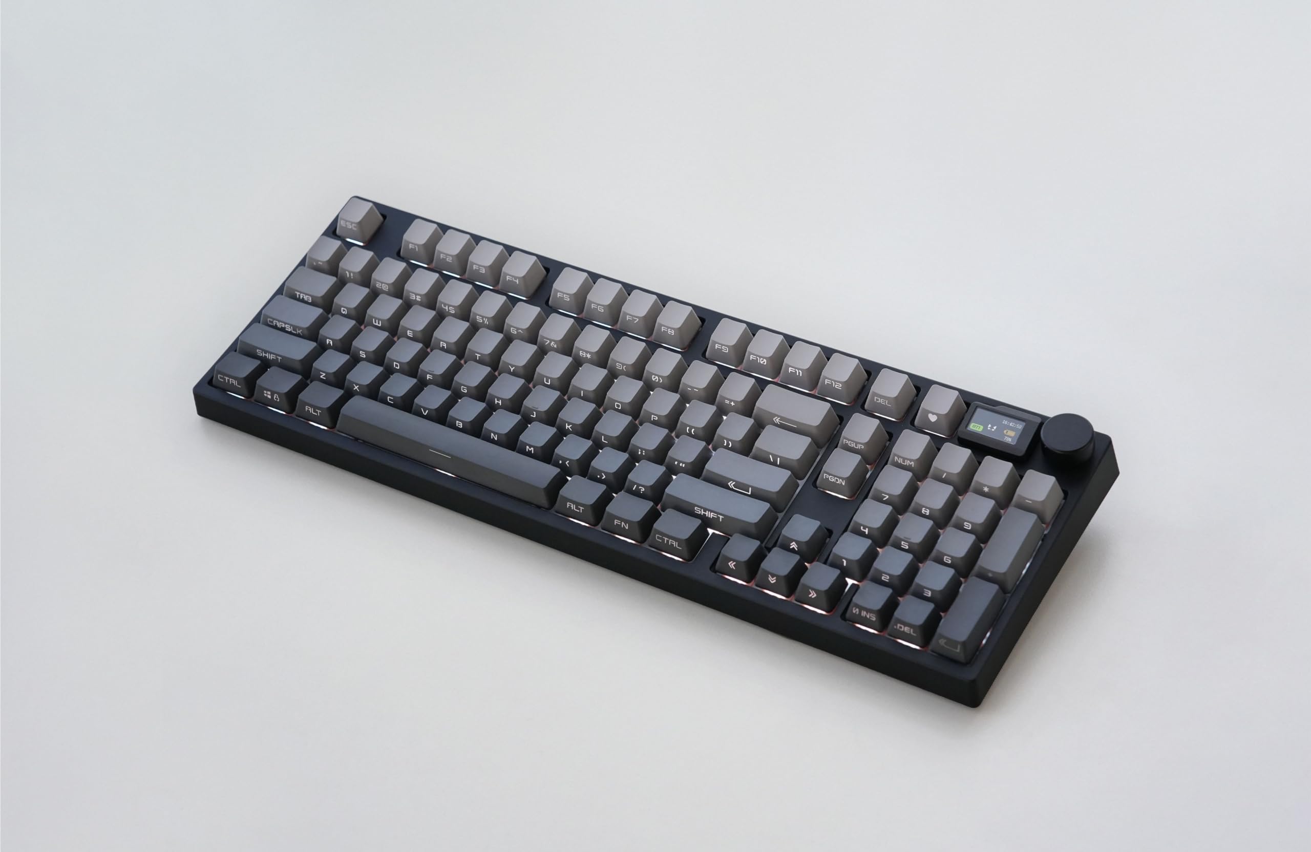 NJ98 Wireless Custom Mechanical Keyboard with Screen Knob - 96% Hot Swappable RGB Backlit Keyboard for Mac & Windows (Dark, Steel Plate, Gateron Milky Yellow Pro) - Perfect for Gaming, Office Work & Typing Enthusiasts