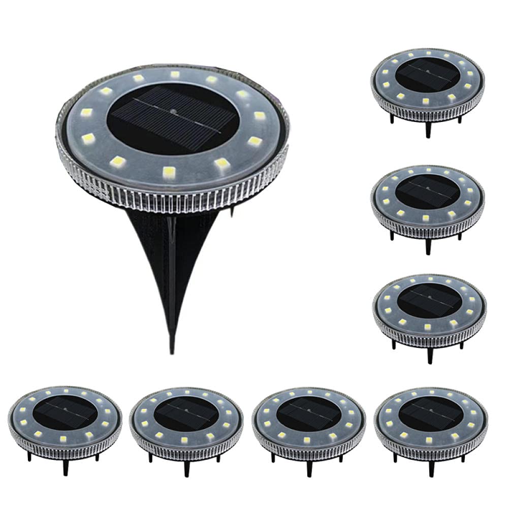 12 Pack Solar Garden Lights Outdoor - Waterproof LED Solar Powered Pathway Lights for Yard, Patio, Lawn, Landscape Decor (Warm White) - Perfect for Walkways, Driveways & Garden Accent Lighting