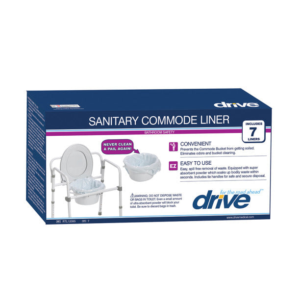 Disposable Commode Pail Liners - Leak-Proof & Odor Control for Bedside Toilets - Ideal for Home Care, Elderly & Post-Surgery Use
