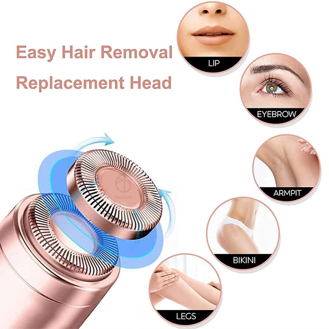 Women's Hair Remover - Mini Epilator & Trimmer for Face, Upper Lip, Chin, Eyebrows | Portable Lipstick-Shaped Design with Battery (Golden White) | Perfect for Travel, Home Use & Skincare Routine