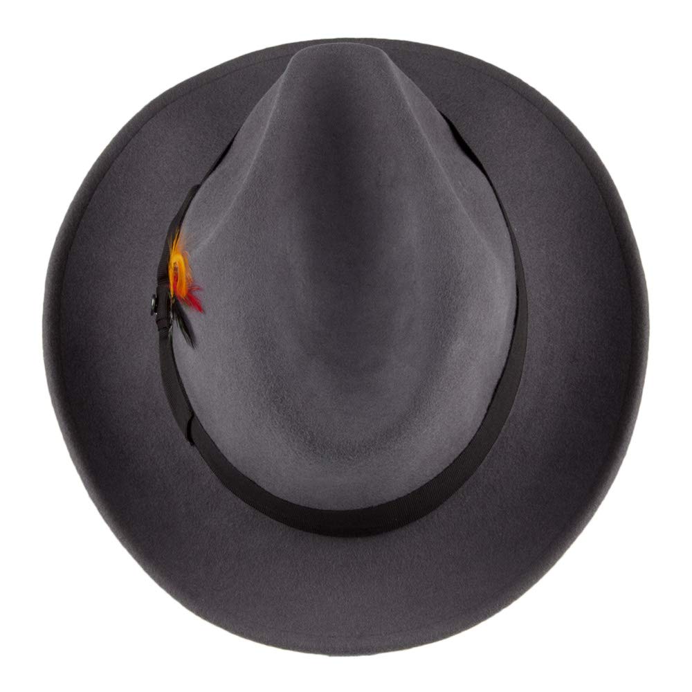 Jaxon Pinch Crown Crushable Wool Felt Fedora Hat for Men - Stylish & Durable Outdoor Sun Protection for Hiking, Travel, and Casual Wear