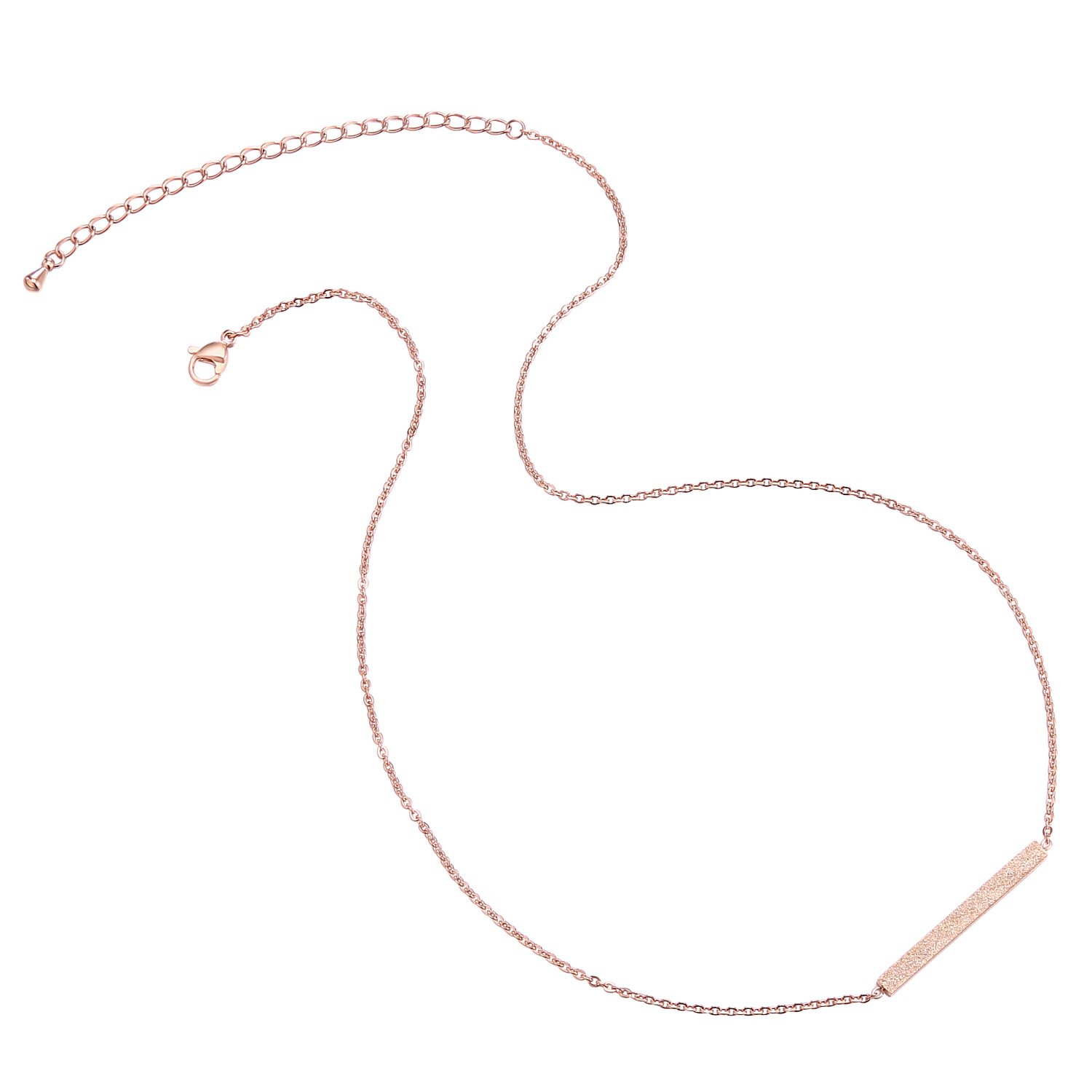 Minimalist Rose Gold Horizontal Bar Necklace for Women - Elegant Layering Jewelry for Everyday Wear, Date Night & Special Occasions