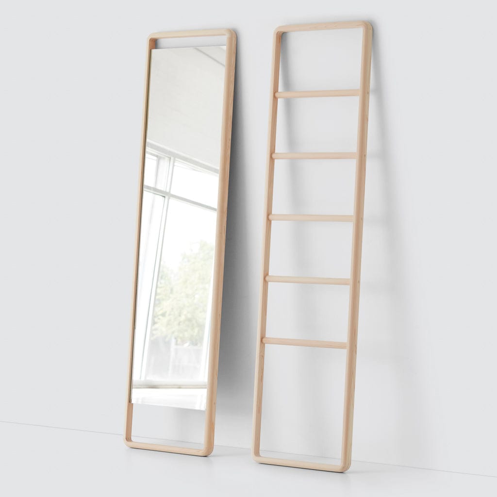 Premium Japanese Hinoki Wood Ladder - Natural, Durable & Lightweight for Home Decor, Shelf Display, and Plant Climbing Support
