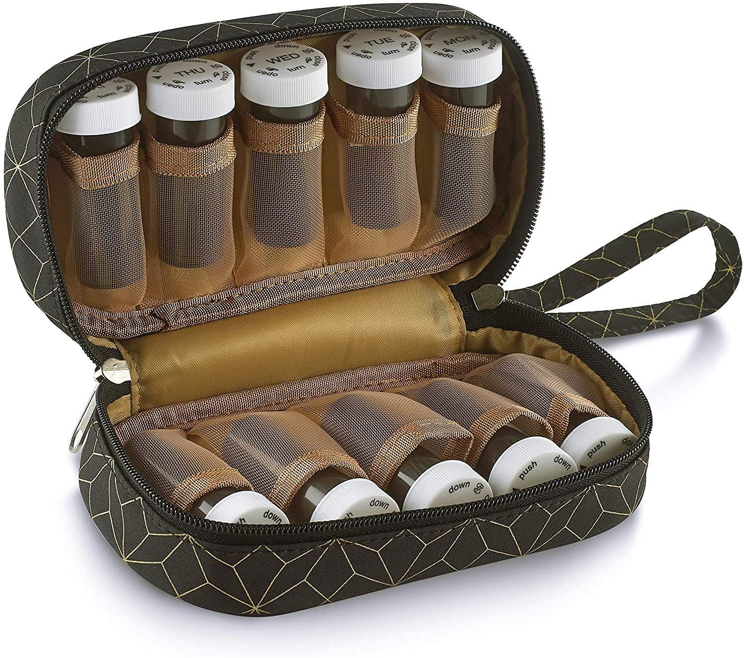 7-Day Pill Organizer with 6 Extra Daily Bottles - Weekly & Daily Medicine Storage Case (2-Pack) - Perfect for Travel, Home, and Office Medication Management