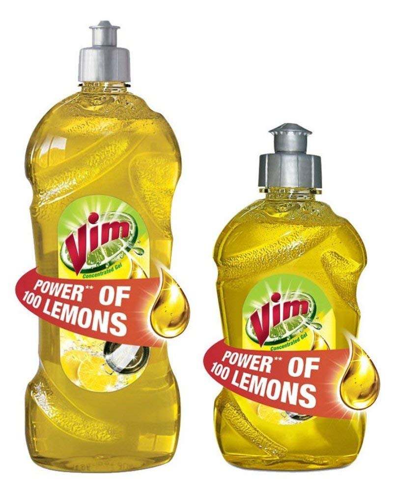 Vim Lemon Dishwashing Liquid - 750ml + Free 250ml | Powerful Degreaser for Kitchen, Dishes & Utensils | Fresh Lemon Scent for a Sparkling Clean | Ideal for Home, Restaurants & Catering