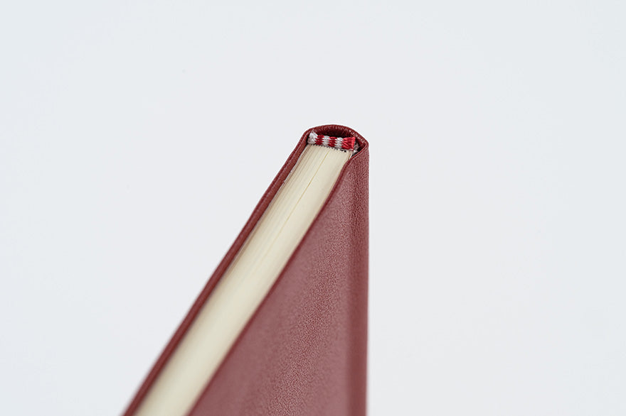 Hobonichi Techo 2025 Leather Planner - Pomegranate Weeks Hardcover, Weekly Horizontal Layout (January Start, Monday Start) | English Edition | Perfect for Journaling, Productivity & Time Management