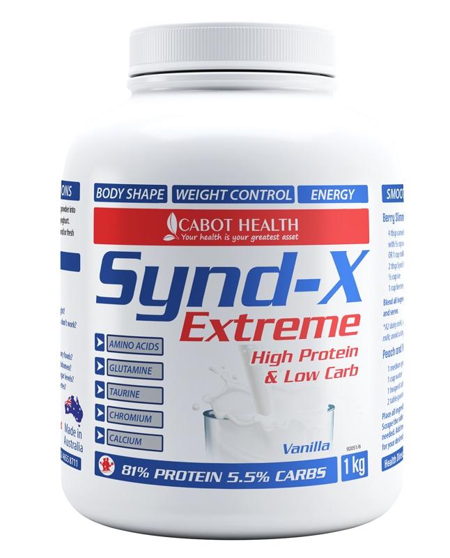Cabot Health Synd X Extreme Protein Powder - Vanilla Flavor for Muscle Recovery & Weight Loss | Post-Workout & Meal Replacement Supplement