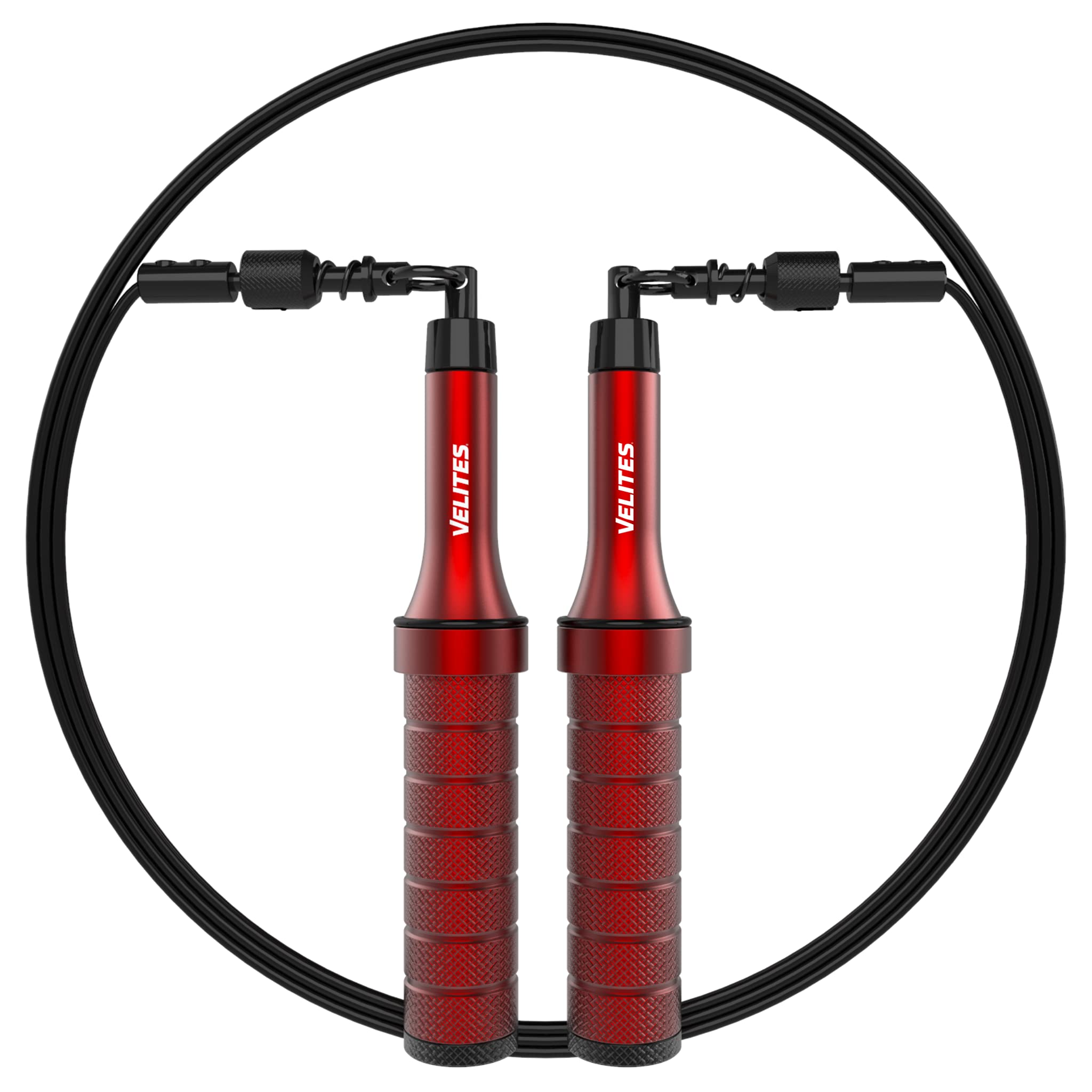 Velites Weighted Jump Rope for Cross Training, Boxing, MMA & Fitness - Adjustable Aluminum Skipping Rope for Home Gym, Cardio & Weight Loss Workouts | Perfect for Athletes & Beginners