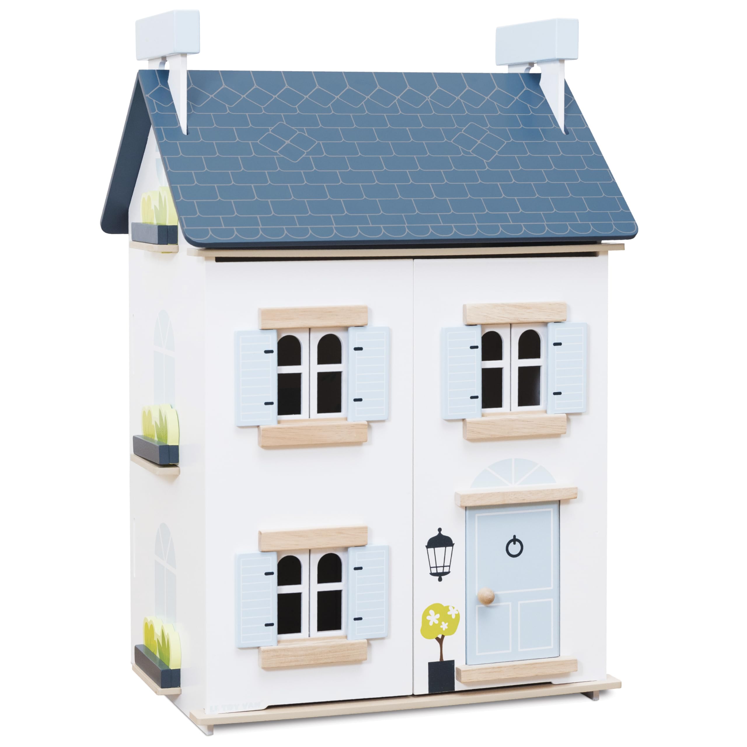 Le Toy Van Wooden Sky Doll House - 2 Story Dream House with Attic for Kids Ages 3+ | Dollhouse Accessories Included | Perfect for Imaginative Play & Room Decor