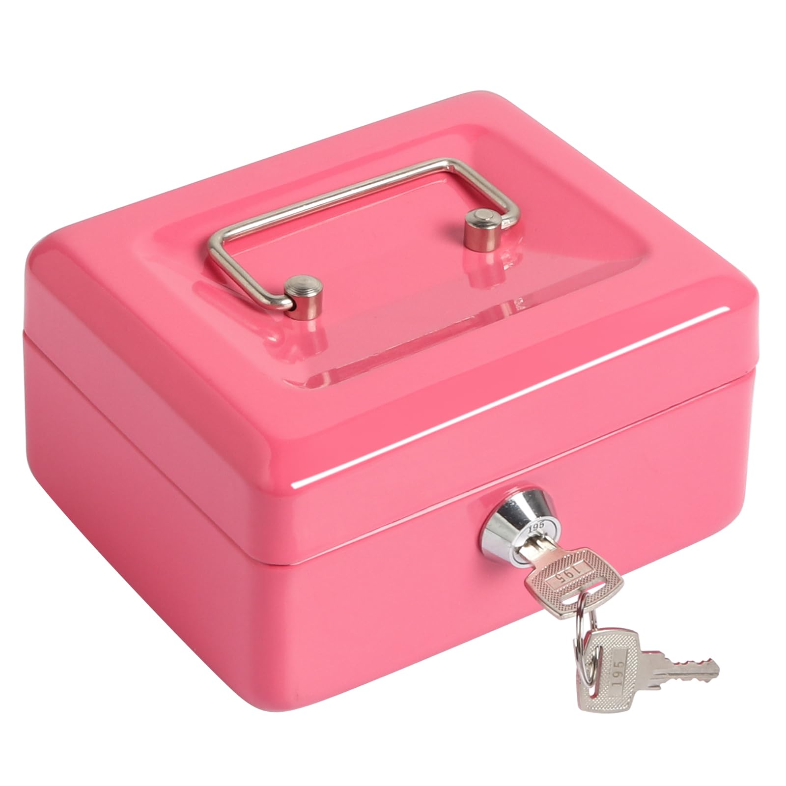 Small Metal Cash Box with Money Tray - 5.9