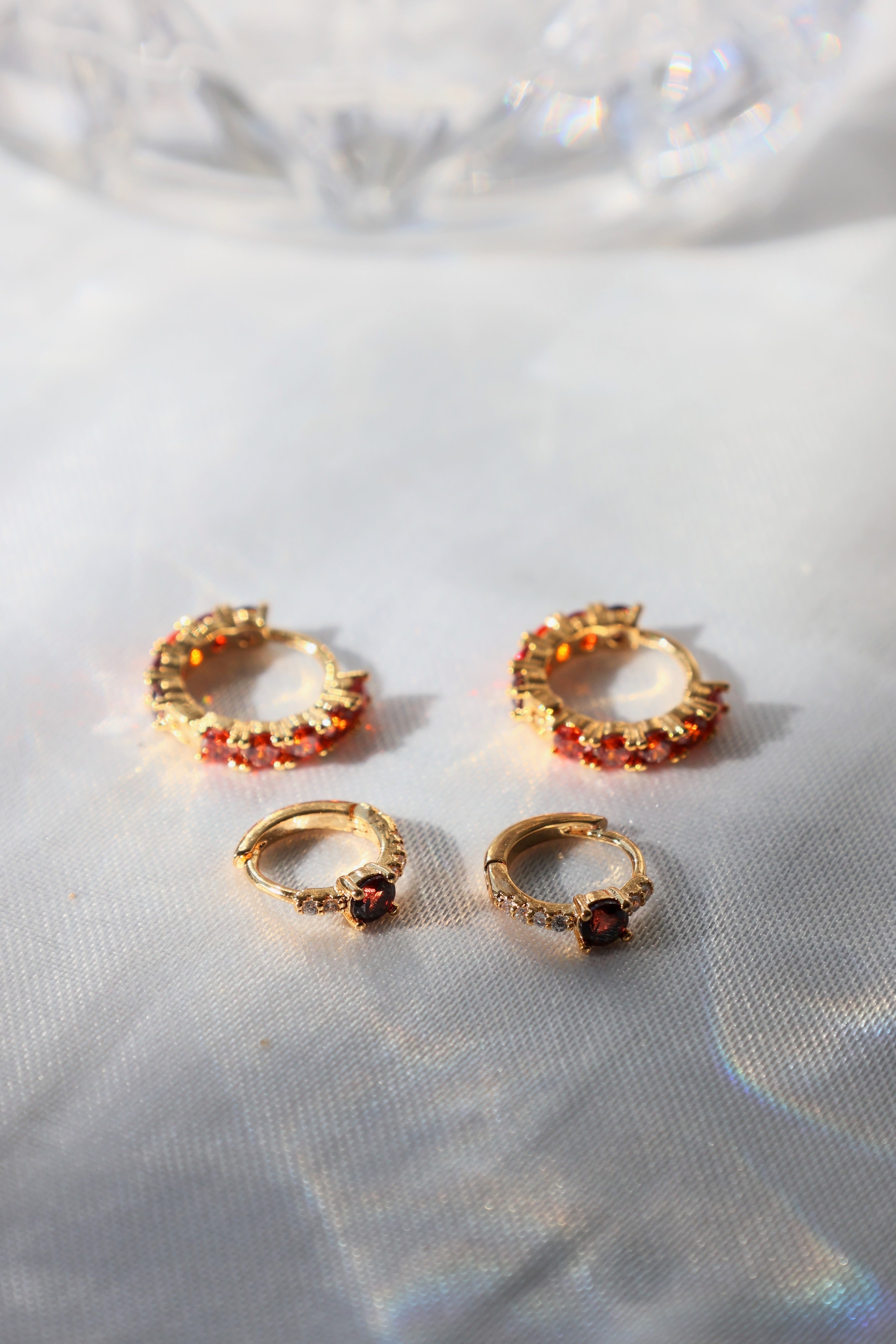 Gemstone Huggie Hoop Earrings Set - Dainty & Elegant Jewelry for Women - Perfect for Everyday Wear, Parties & Gifts