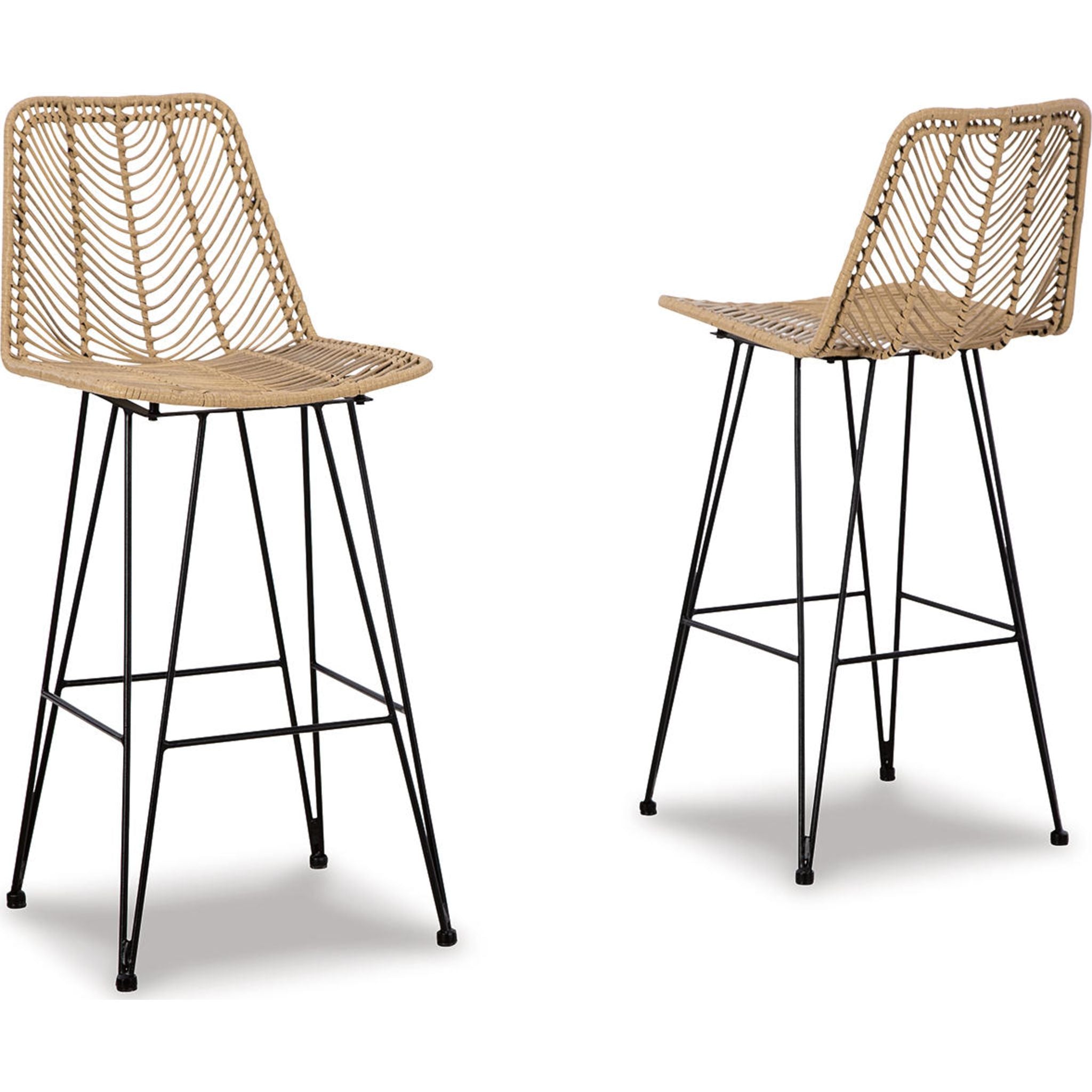 Angentree Bar Height Stool - Natural & Black Wooden Counter Stool with Back Support (D434 230) - Perfect for Kitchen Islands, Breakfast Bars & Home Bars