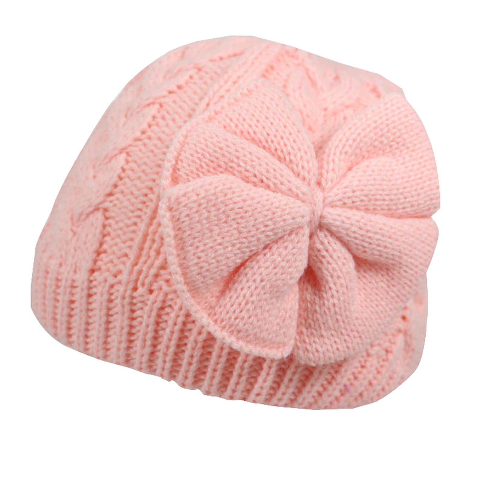 Baby Winter Warm Bow Knitted Wool Hat with Cotton Lining - Soft & Cozy Infant Cap for Girls & Boys - Perfect for Cold Weather, Outdoor Play & Photo Shoots