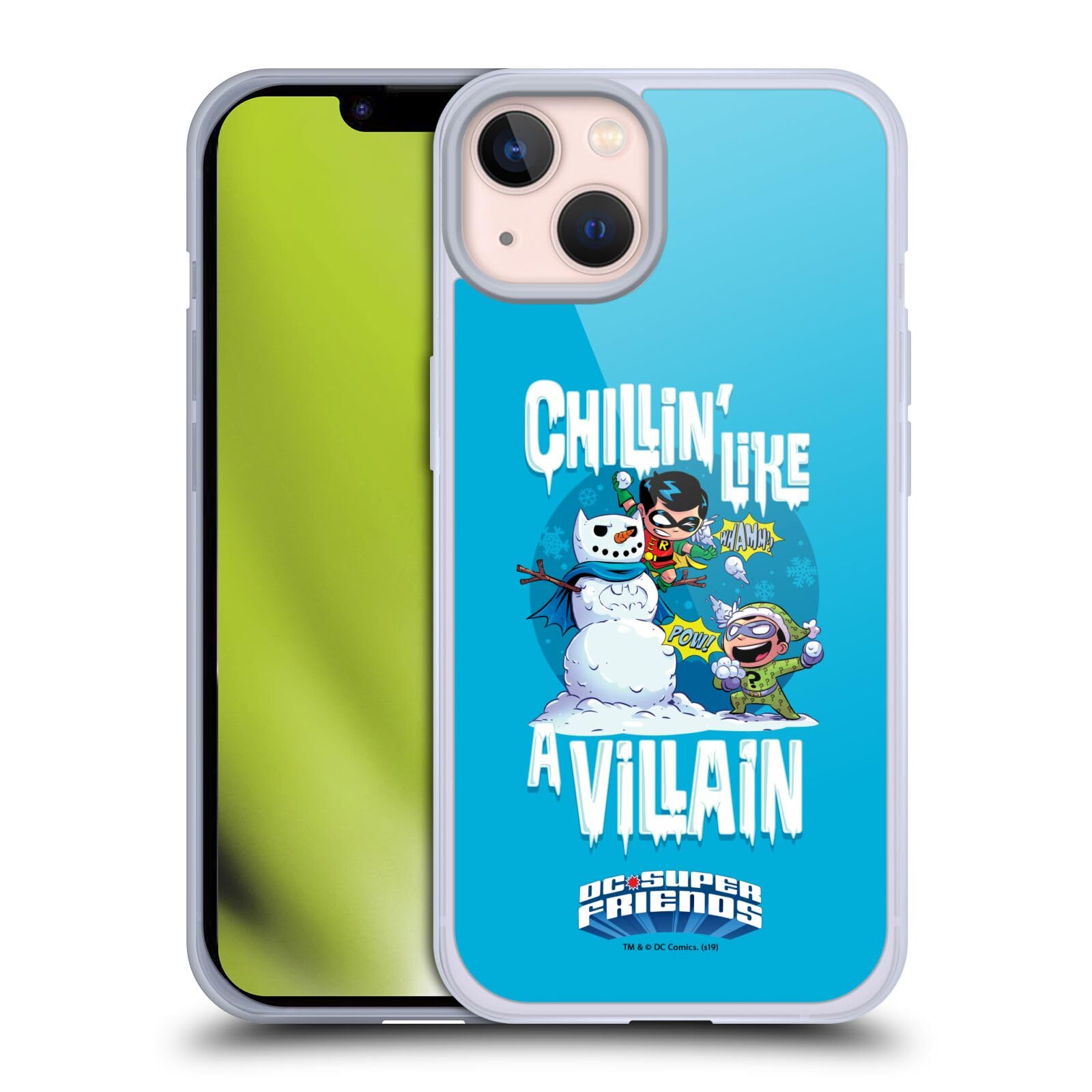 Head Case Designs Super Friends DC Comics Winter Robin Riddler Toddler iPhone 13 Soft Gel Case - Holiday Gift for Kids, Christmas Stocking Stuffer, Birthday Present