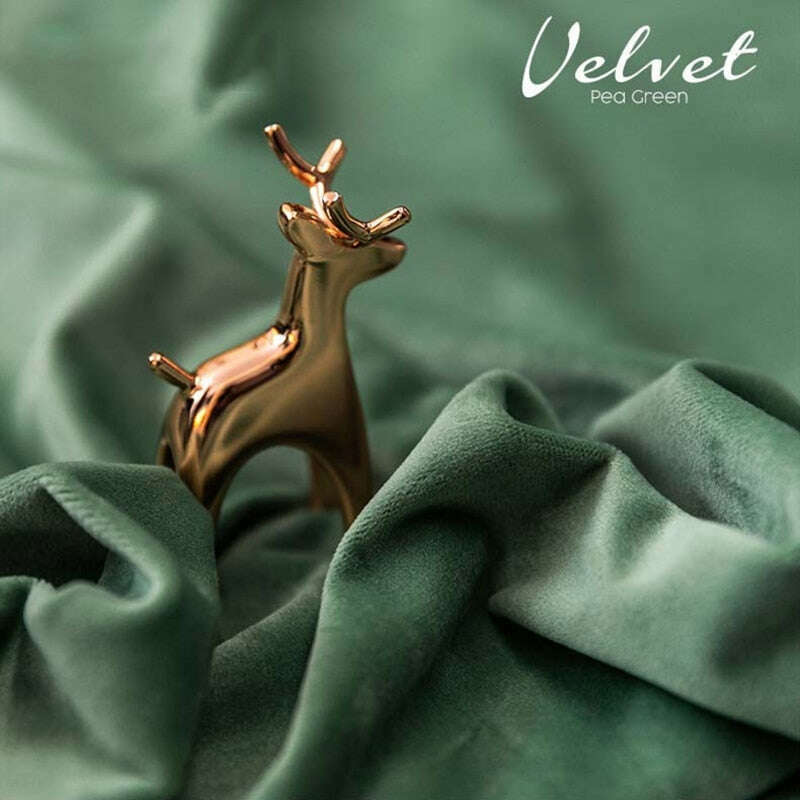 Luxury Plain Velvet Curtains for Living Room - Pea Green Blackout Drapes, Thermal Insulated Window Treatments for Bedroom & Home Decor