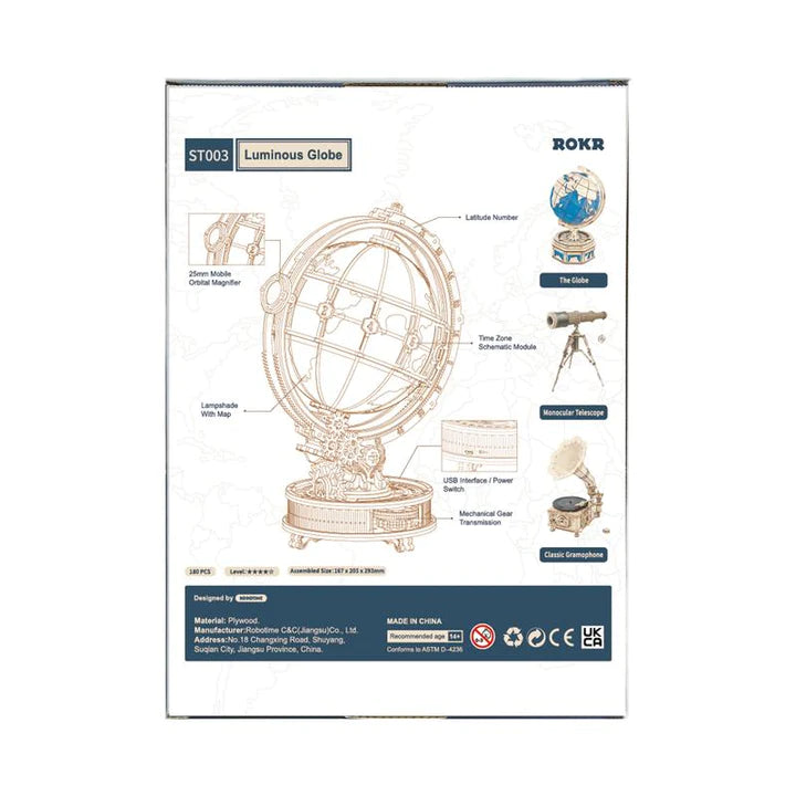 DIY Glow in the Dark Globe Kit - Educational Science Project for Kids & Adults - Perfect for Bedroom Decor, Astronomy Learning & Night Light