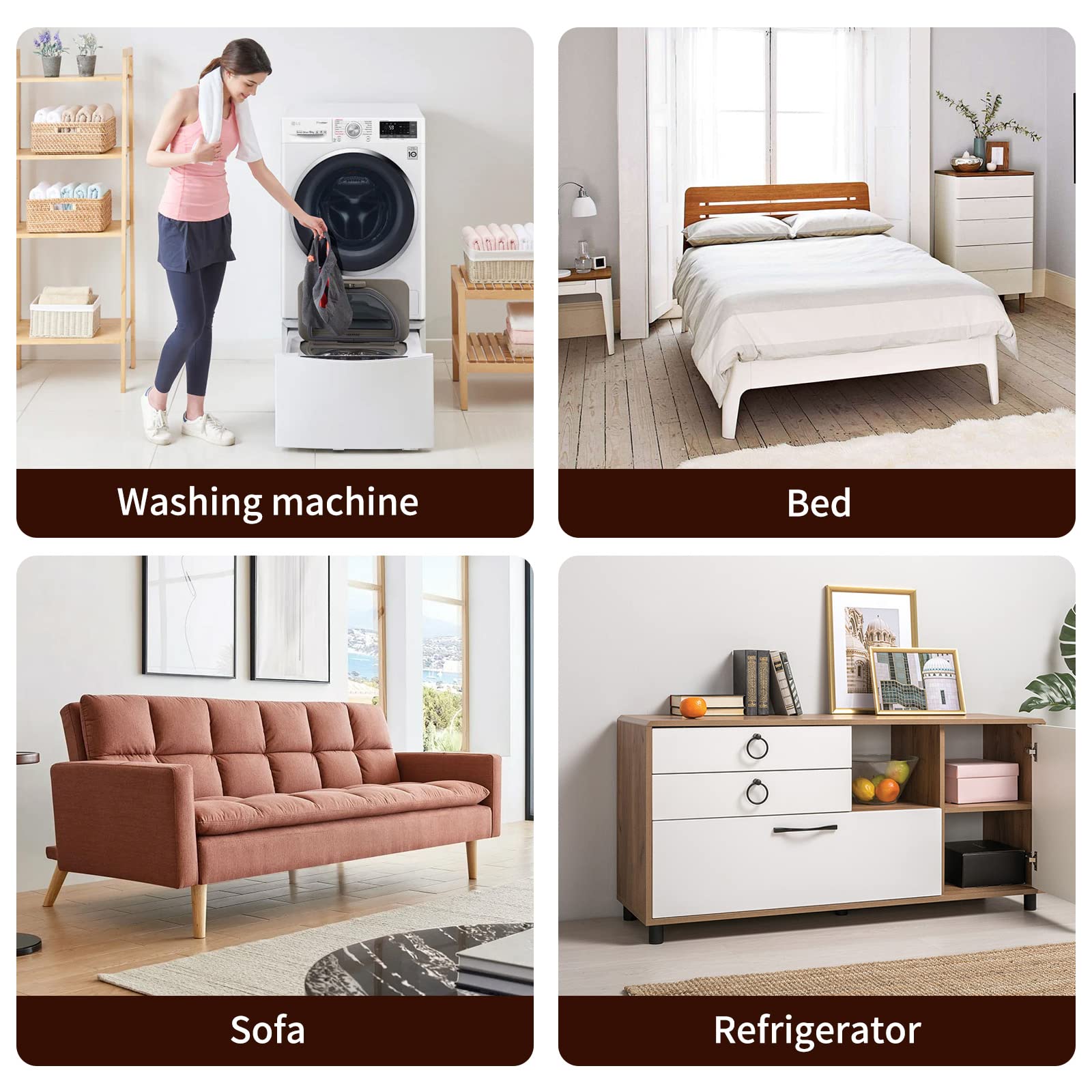 Heavy Duty Furniture Movers Set of 4 - 880 Lbs Capacity, 360° Swivel Wheels for Sofa, Piano, Refrigerator - Easy Home & Office Relocation Tool (4 Pack) - Perfect for Moving, Rearranging Furniture & Appliance Maintenance