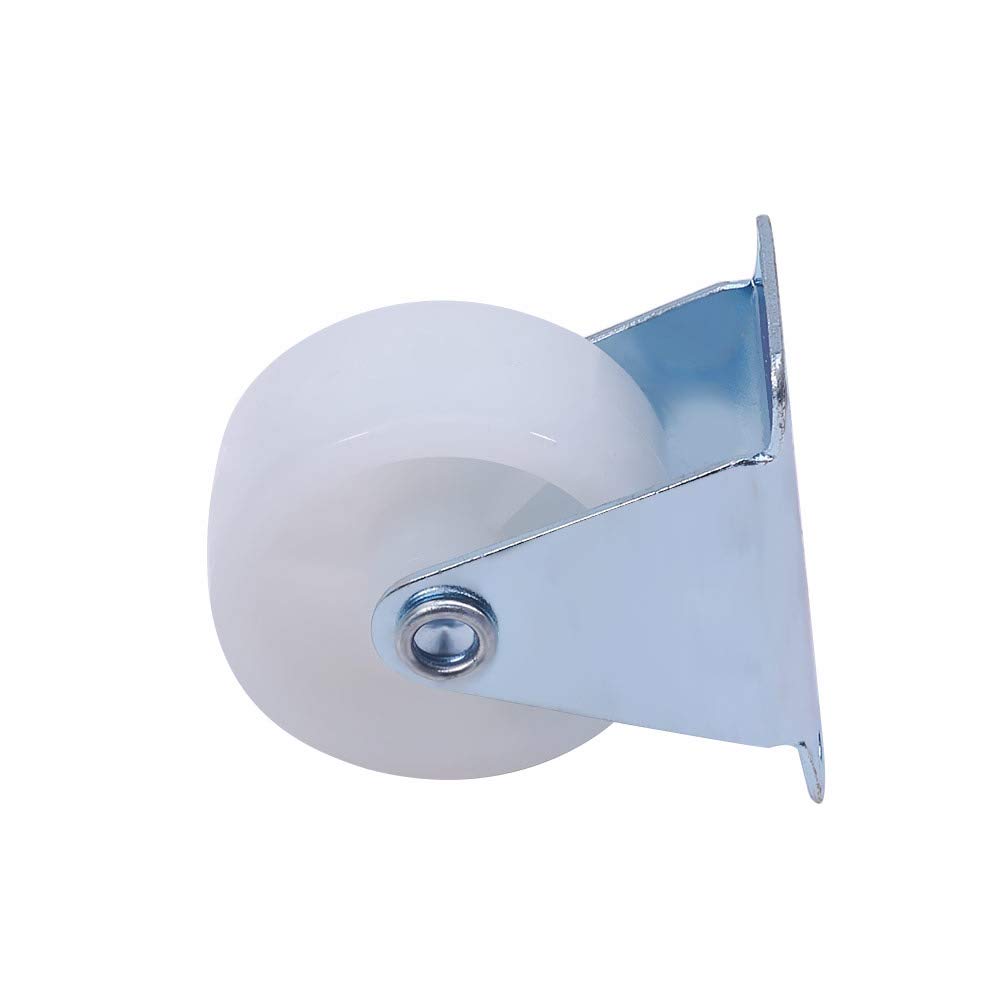 MroMax 1.54 Inch Nylon Swivel Caster Wheels - No Brake, White, 44lb Capacity - Heavy Duty Top Plate Mount Casters for Furniture, Carts, and Industrial Equipment (1 Pack)