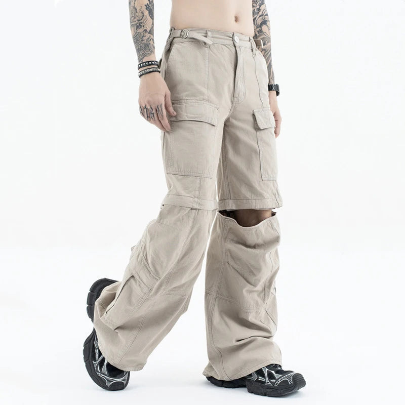 American Style Men's Denim Jeans - Casual Distressed Washed-Out Straight Leg Pants with Large Pockets | Comfortable Loose Fit for Everyday Wear, Street Style & Outdoor Activities