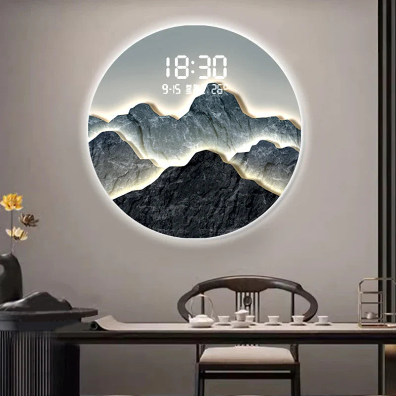 Nordic Wall Clock - Modern Minimalist Wooden Round Wall Clock for Living Room, Bedroom, Office - Silent Non-Ticking Quartz Movement - Perfect Home Decor Gift (12 inch)