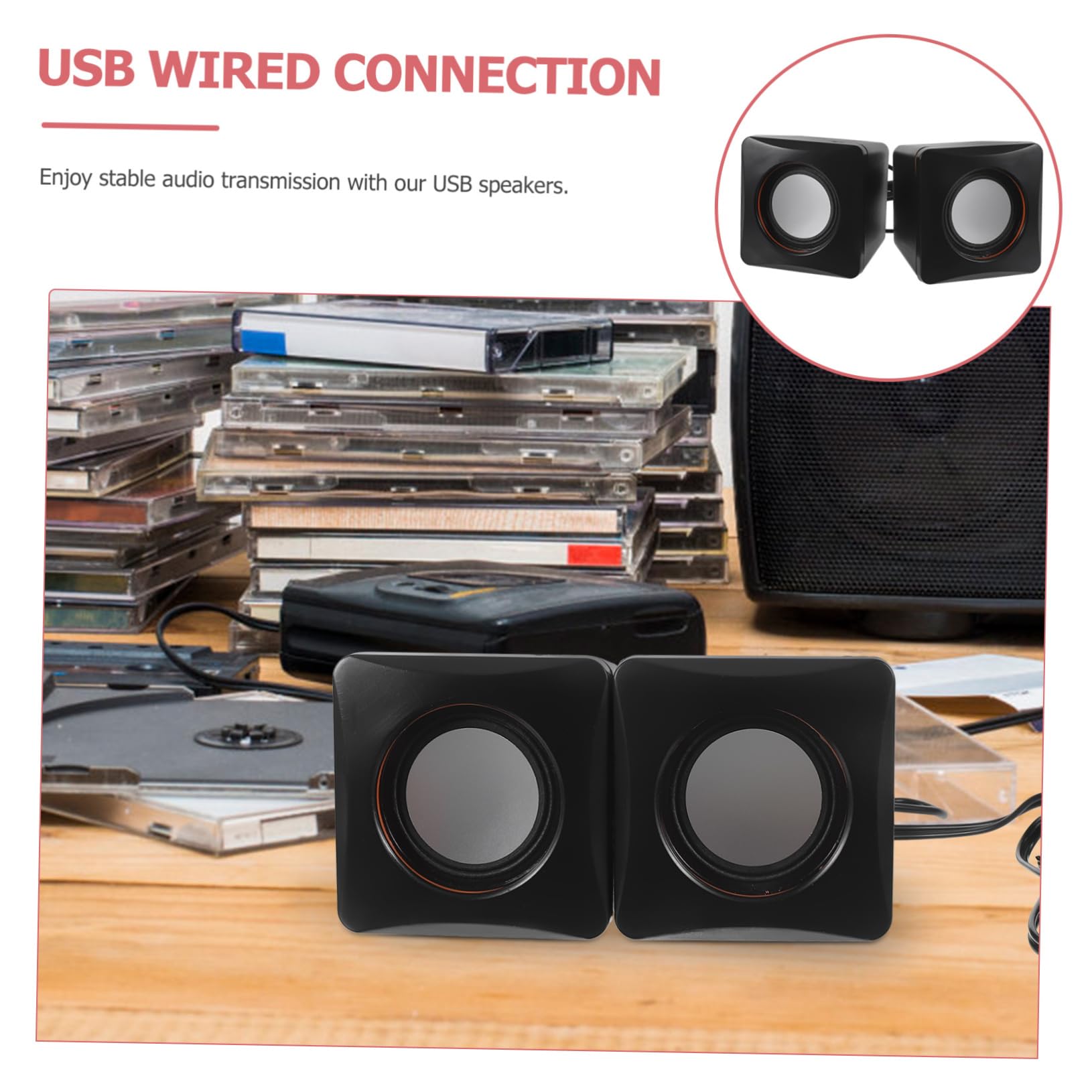 Veemoon Mini PC Speakers - Compact Desk Speakers for PC, Laptop, Desktop - Perfect for Home Office, Gaming, and Multimedia Use